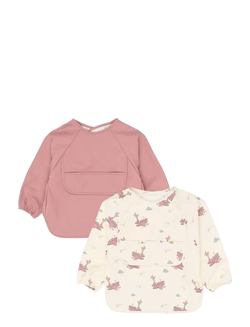 Fabelab - Sleeve Bib 2-pack - Little Flyers A - langarmlätzchen - ash rose - 0