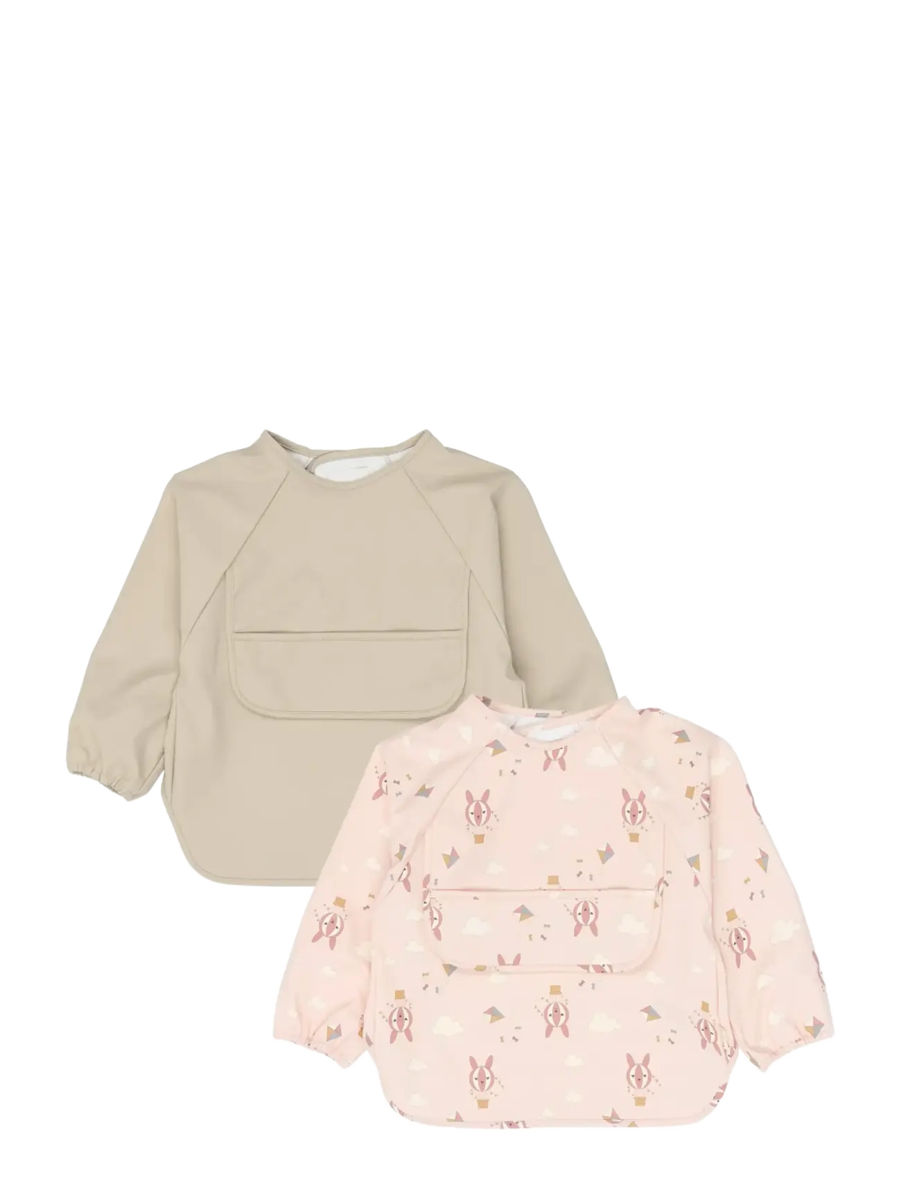 Fabelab Sleeve Bib 2-pack - Little Flyers A - Inspiration - OXFORD TAN / beige