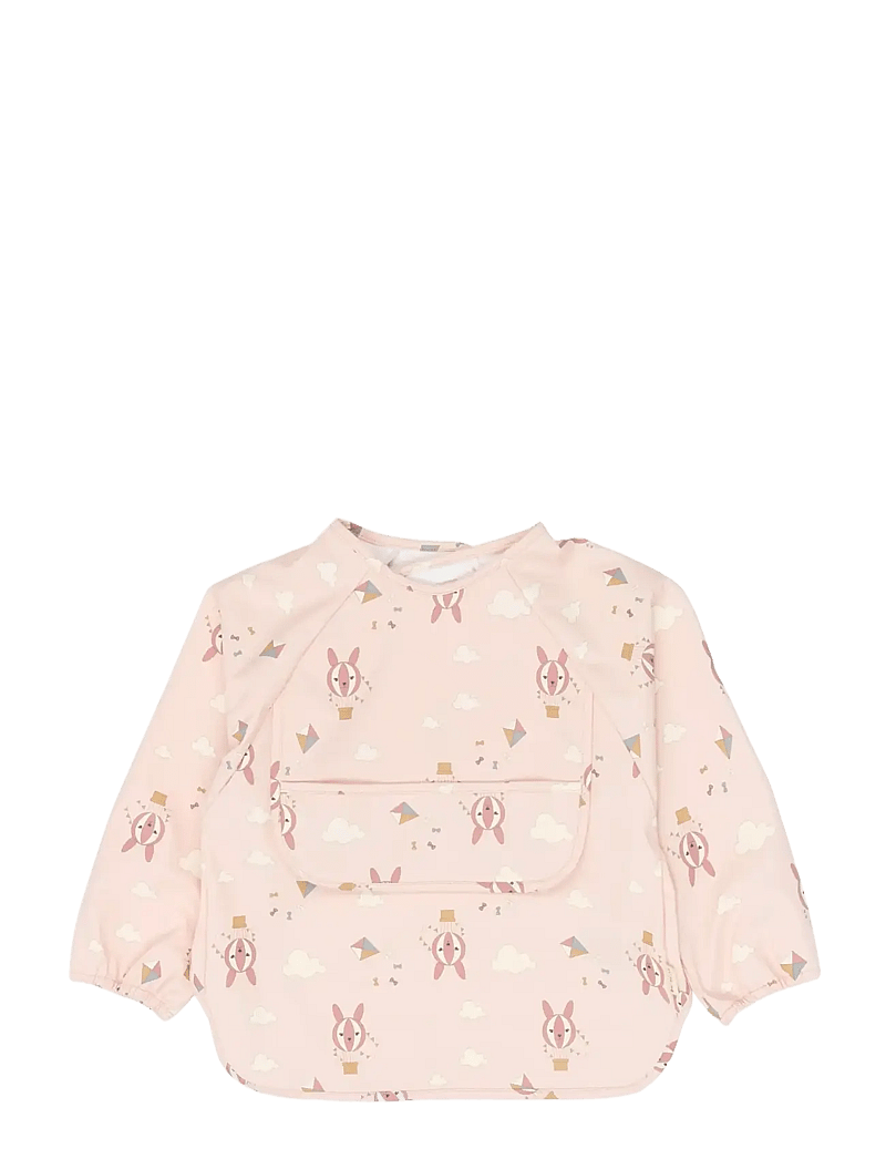 Fabelab - Sleeve Bib 2-pack - Little Flyers A - pikkade varrukatega pudipõll - oxford tan - 2