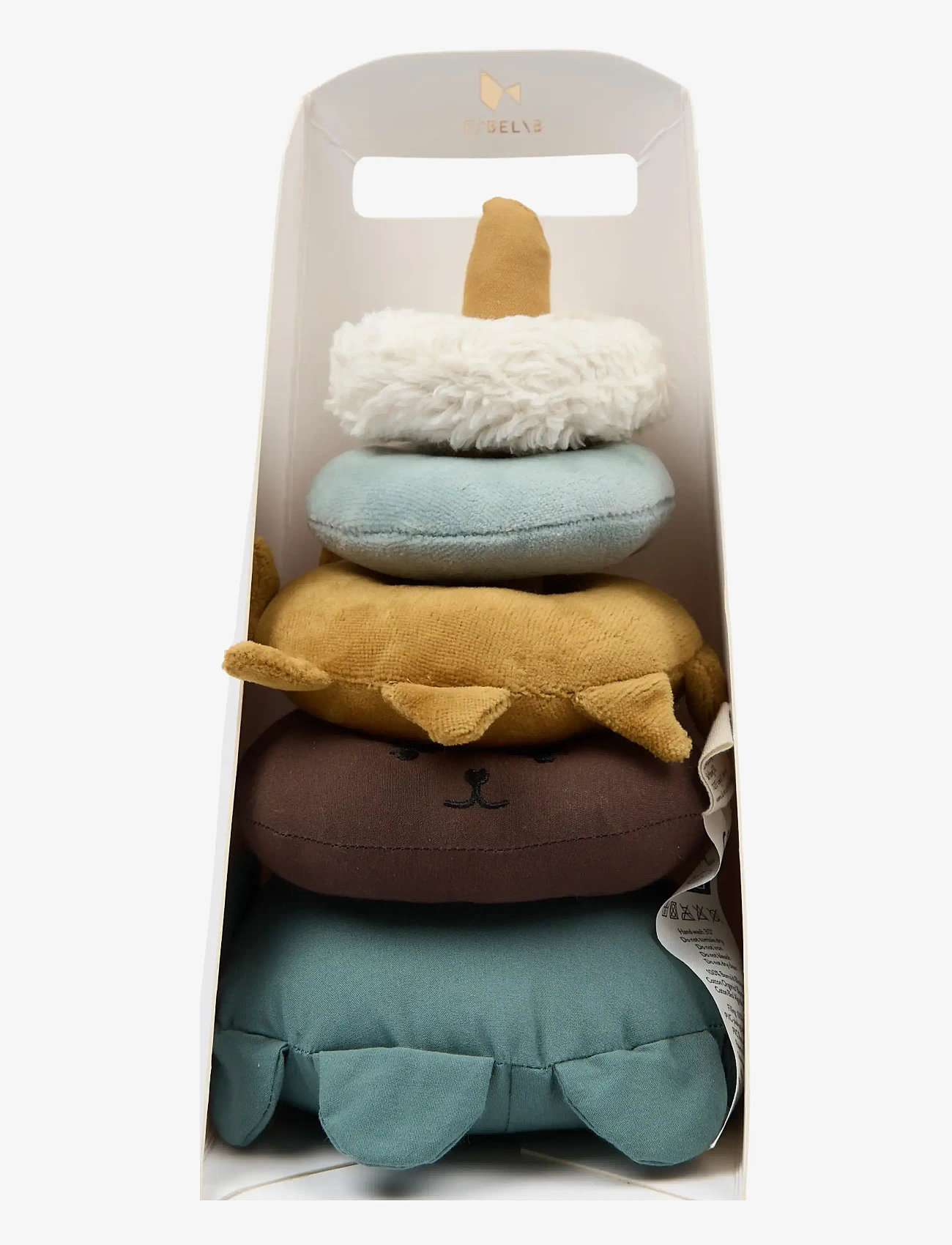 Fabelab - Fabric Stack Tower - Bear - stackable blocks - goblin blue - 4