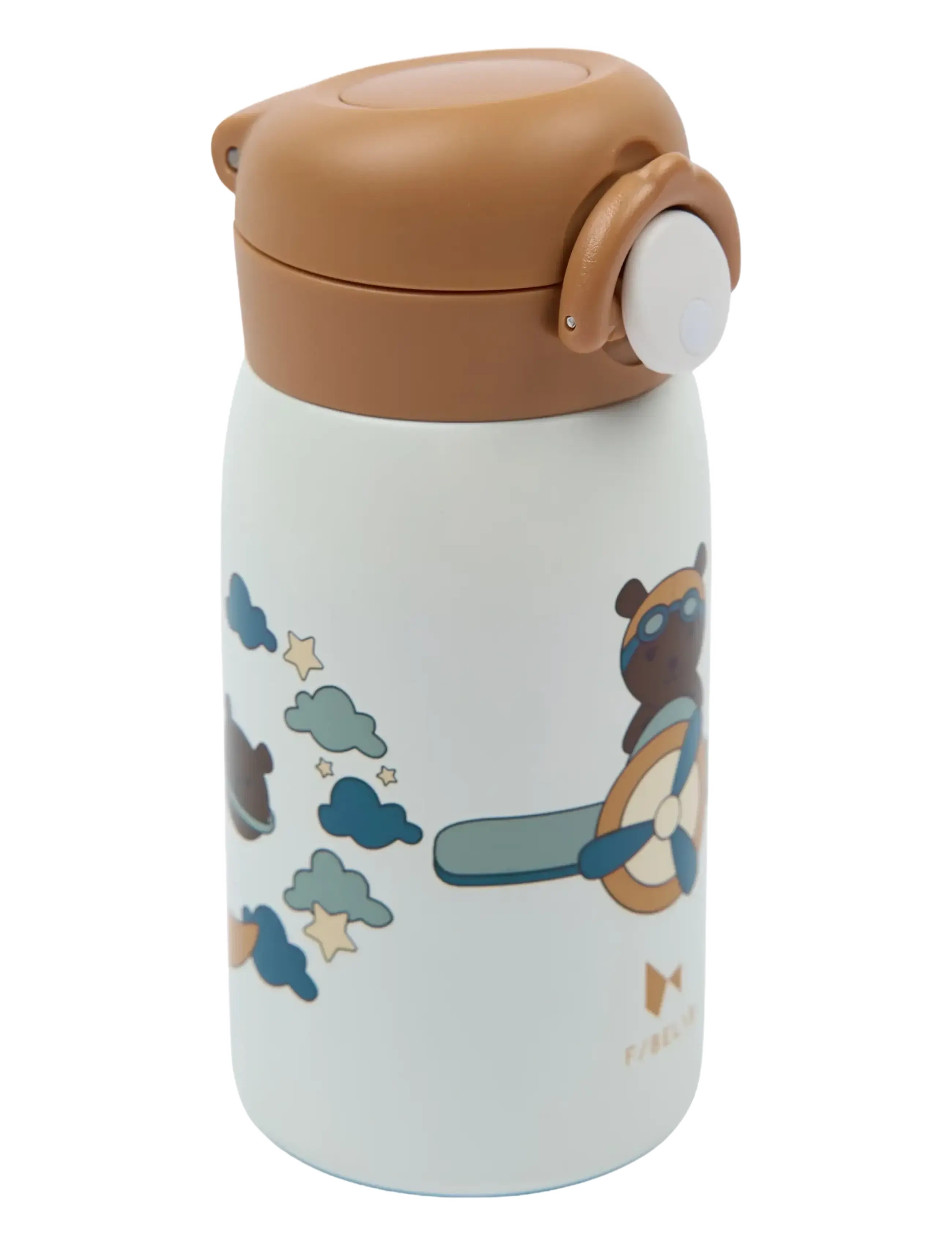 Fabelab Water Bottle Small Little Flyer, 320 ml, Home, Weiß - Meal Time, Kinder