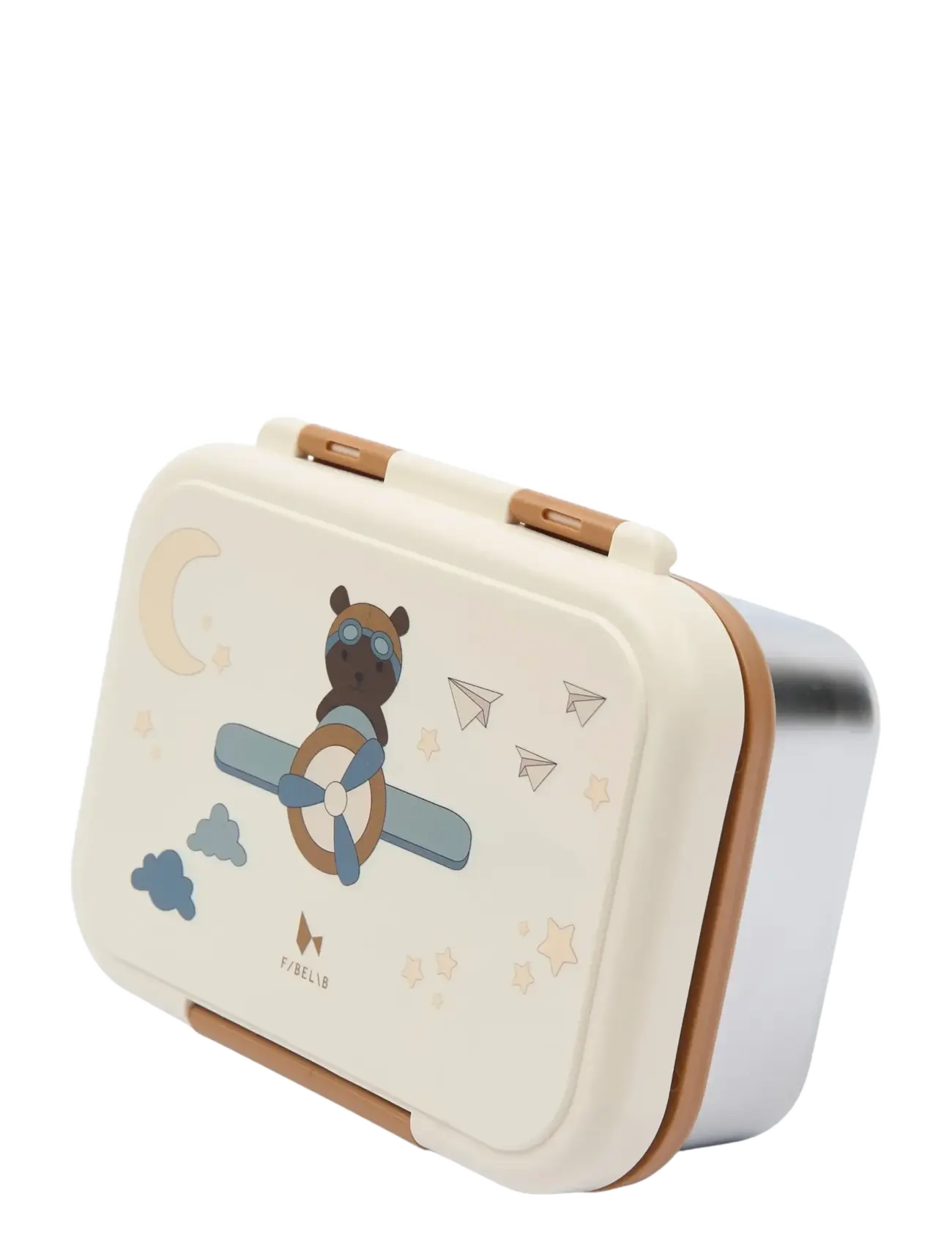 Fabelab Lunch Box Bear Air Plane, One Size, Meal Time, Mehrfarbig/gemustert - Boxes, Kinder
