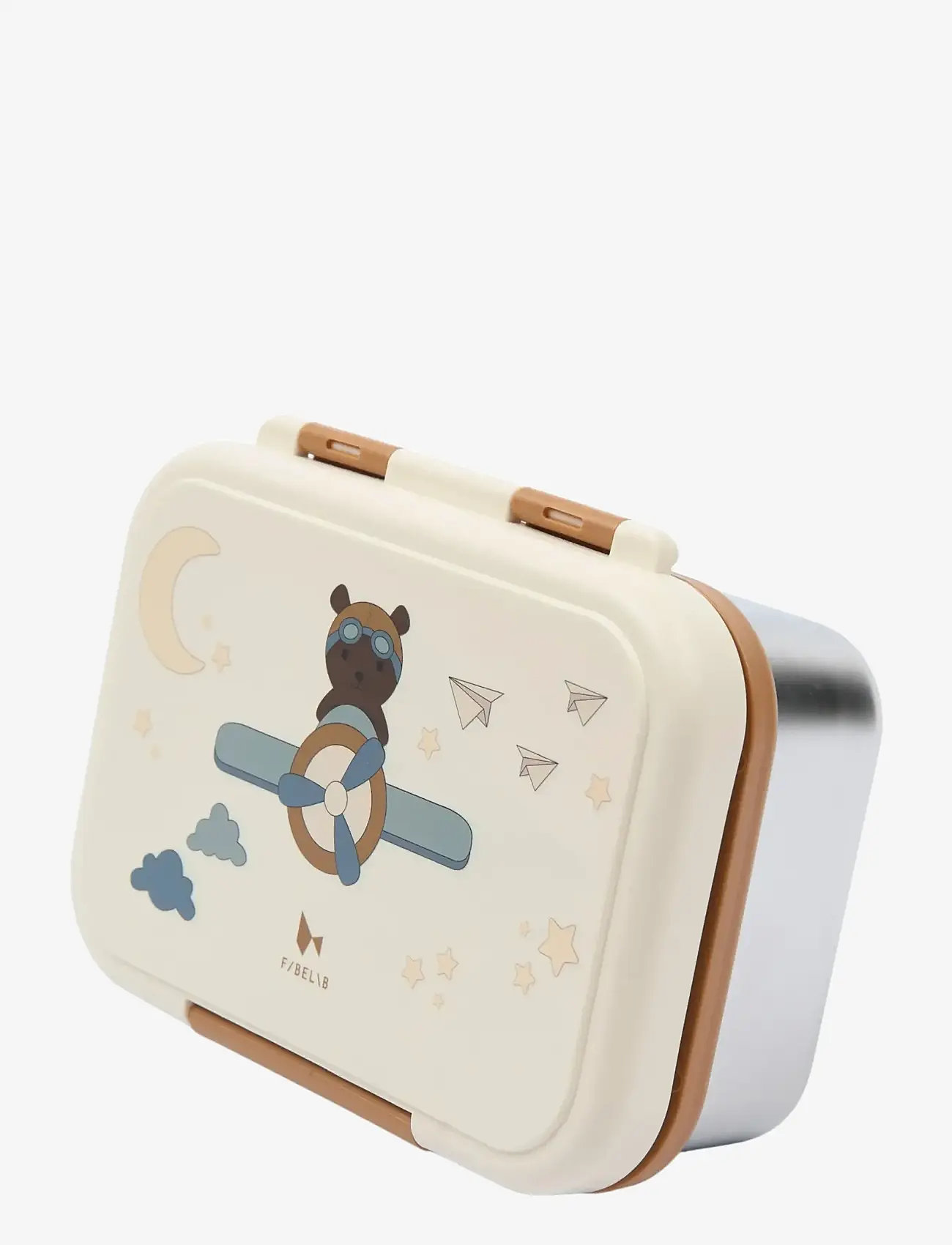 Fabelab - Lunch Box - Bear Air Plane - lunch boxes - whisper white - 0