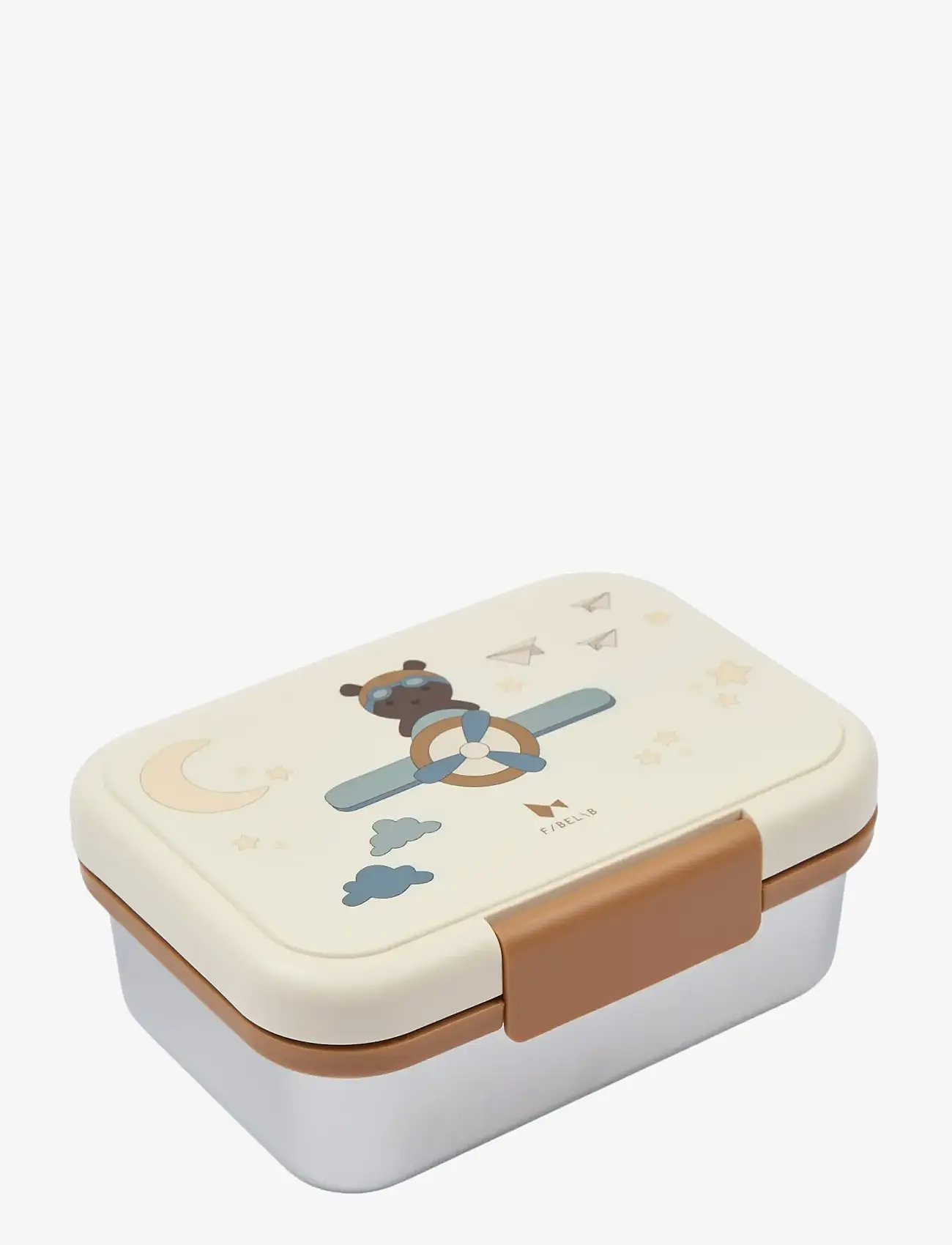 Fabelab - Lunch Box - Bear Air Plane - lunch boxes - whisper white - 1