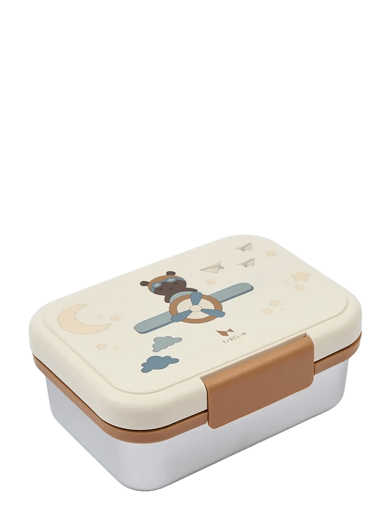 Fabelab - Lunch Box - Bear Air Plane - lunch boxes - whisper white - 1