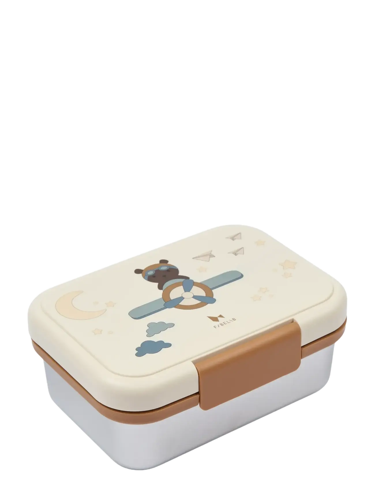Fabelab - Lunch Box - Bear Air Plane - brotdosen - whisper white - 1