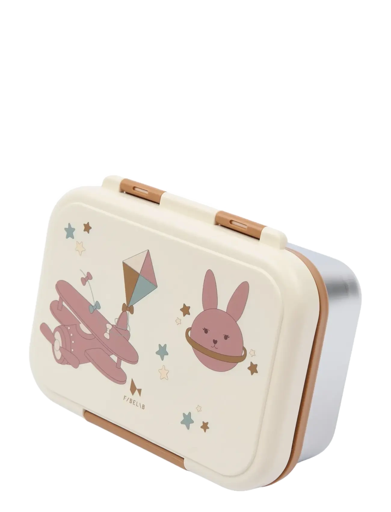 Fabelab Lunch Box Bunny Air Plane, One Size, Meal Time, Mehrfarbig/gemustert - Boxes, Kinder