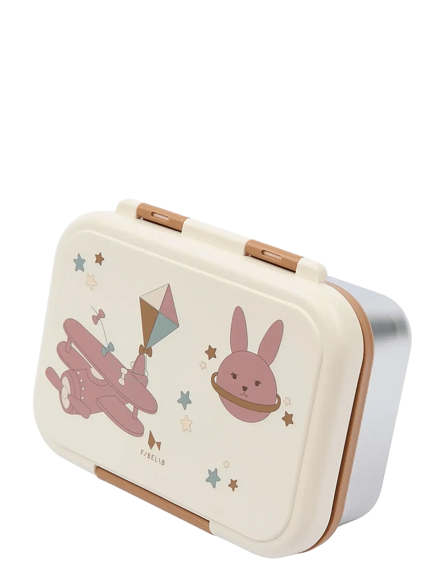 Fabelab - Lunch Box - Bunny Air Plane - brotdosen - whisper white - 0