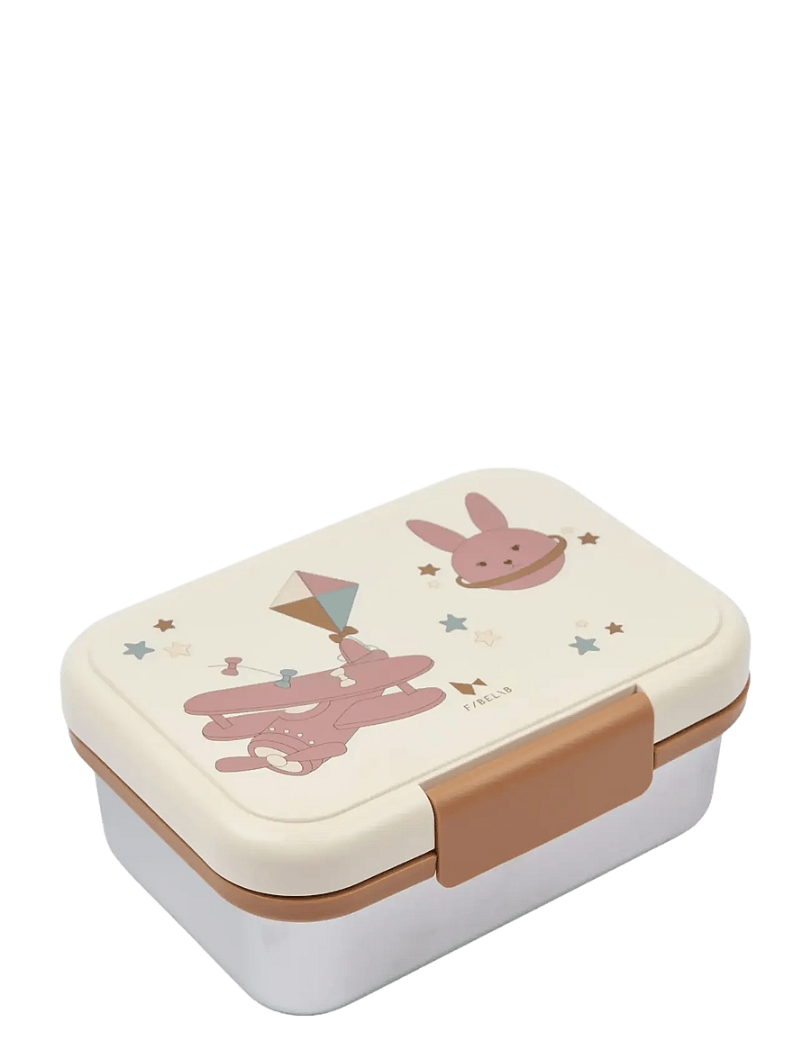 Fabelab - Lunch Box - Bunny Air Plane - brotdosen - whisper white - 1