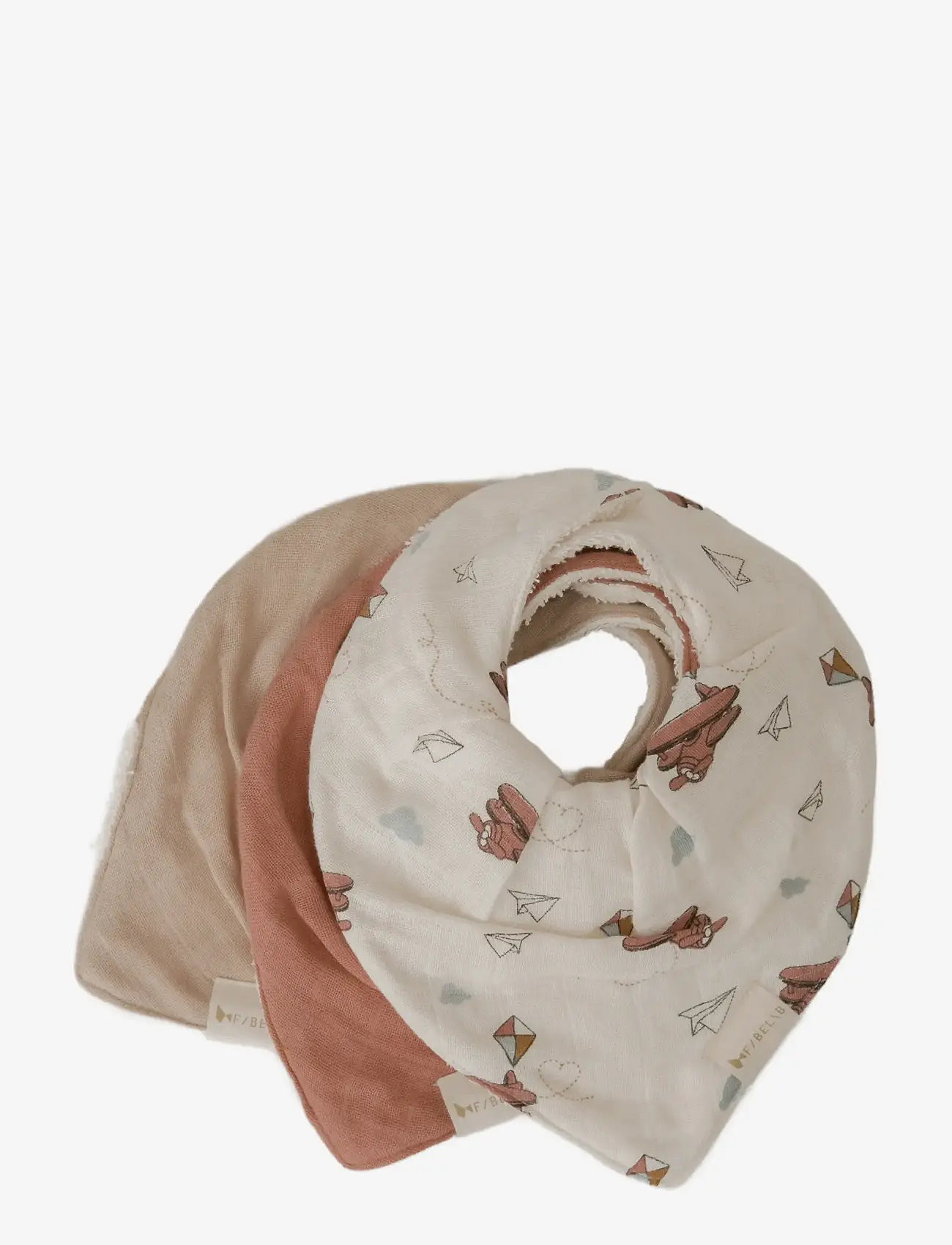 Fabelab - Bandana Bib 3-pack - Air Plane Rose - pudipõlled - ash rose - 4