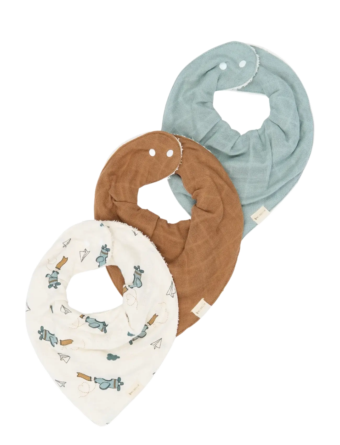 Fabelab Bandana Bib 3-pack - Air Plane Blue - Inspiration - GOBLIN BLUE / multi