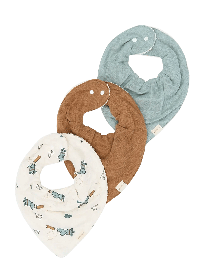 Fabelab - Bandana Bib 3-pack - Air Plane Blue - pudipõlled - goblin blue - 1