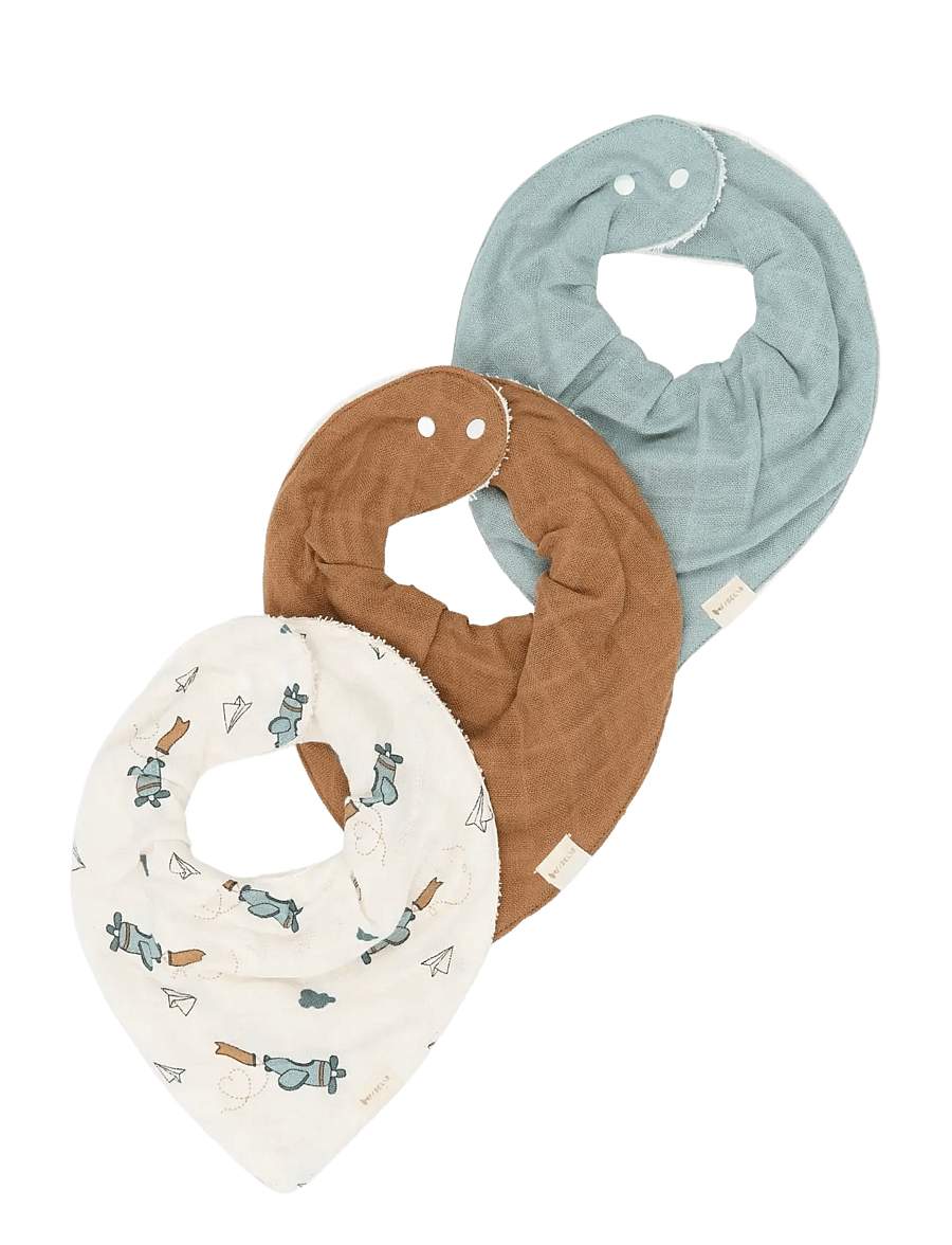 Fabelab - Bandana Bib 3-pack - Air Plane Blue - lätzchen - goblin blue - 1