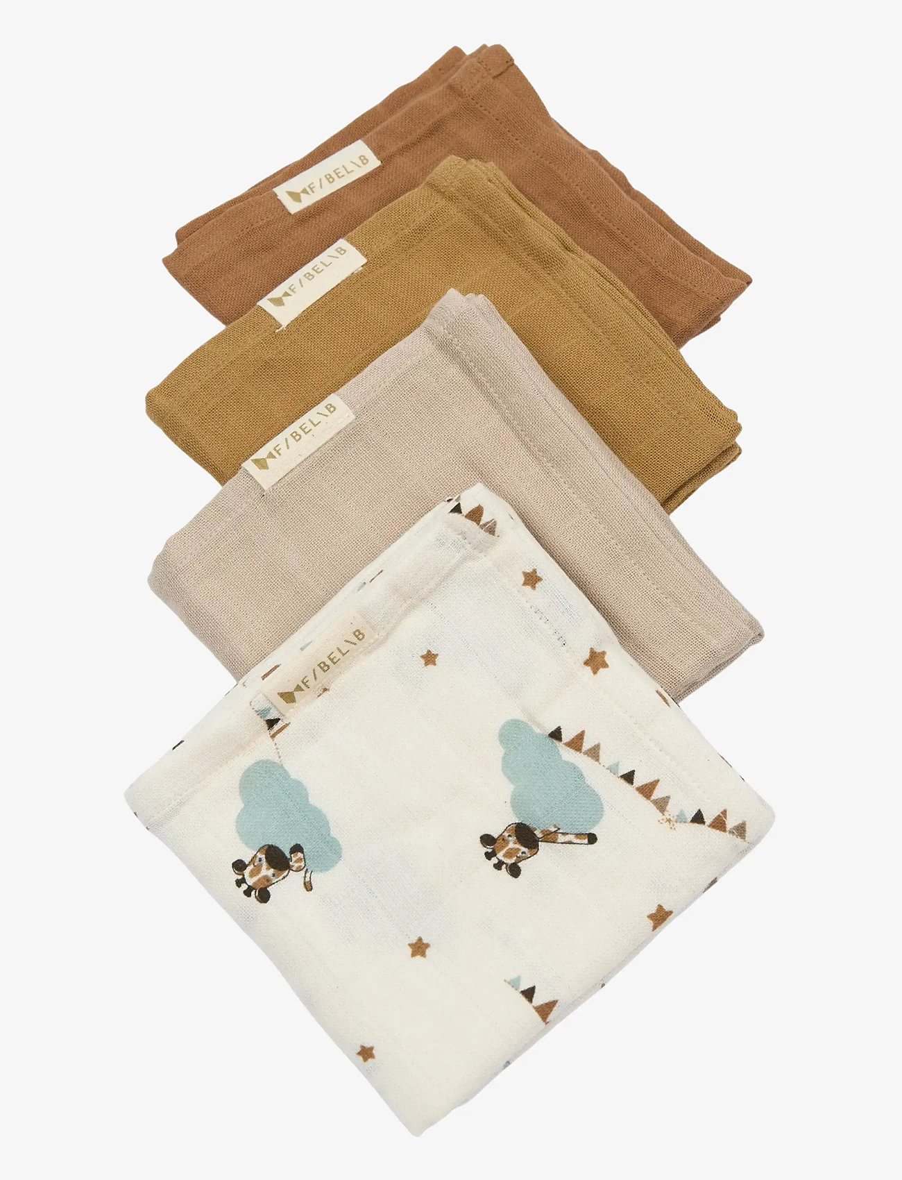 Fabelab - Muslin Cloth 4-pack - Giraffe On Th - musselinklude - wood thrush - 1