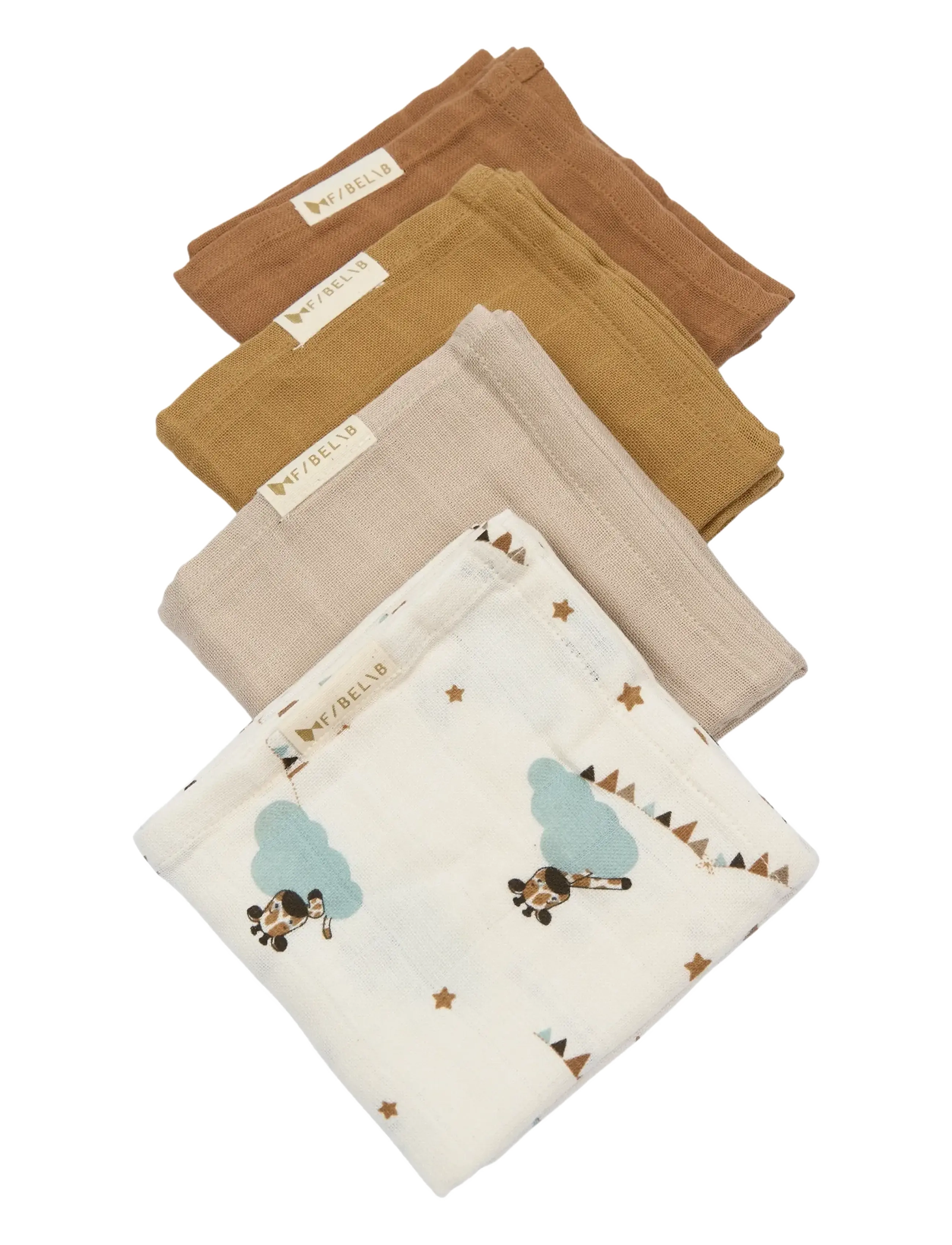 Fabelab - Muslin Cloth 4-pack - Giraffe On Th - muslindukar - wood thrush - 1