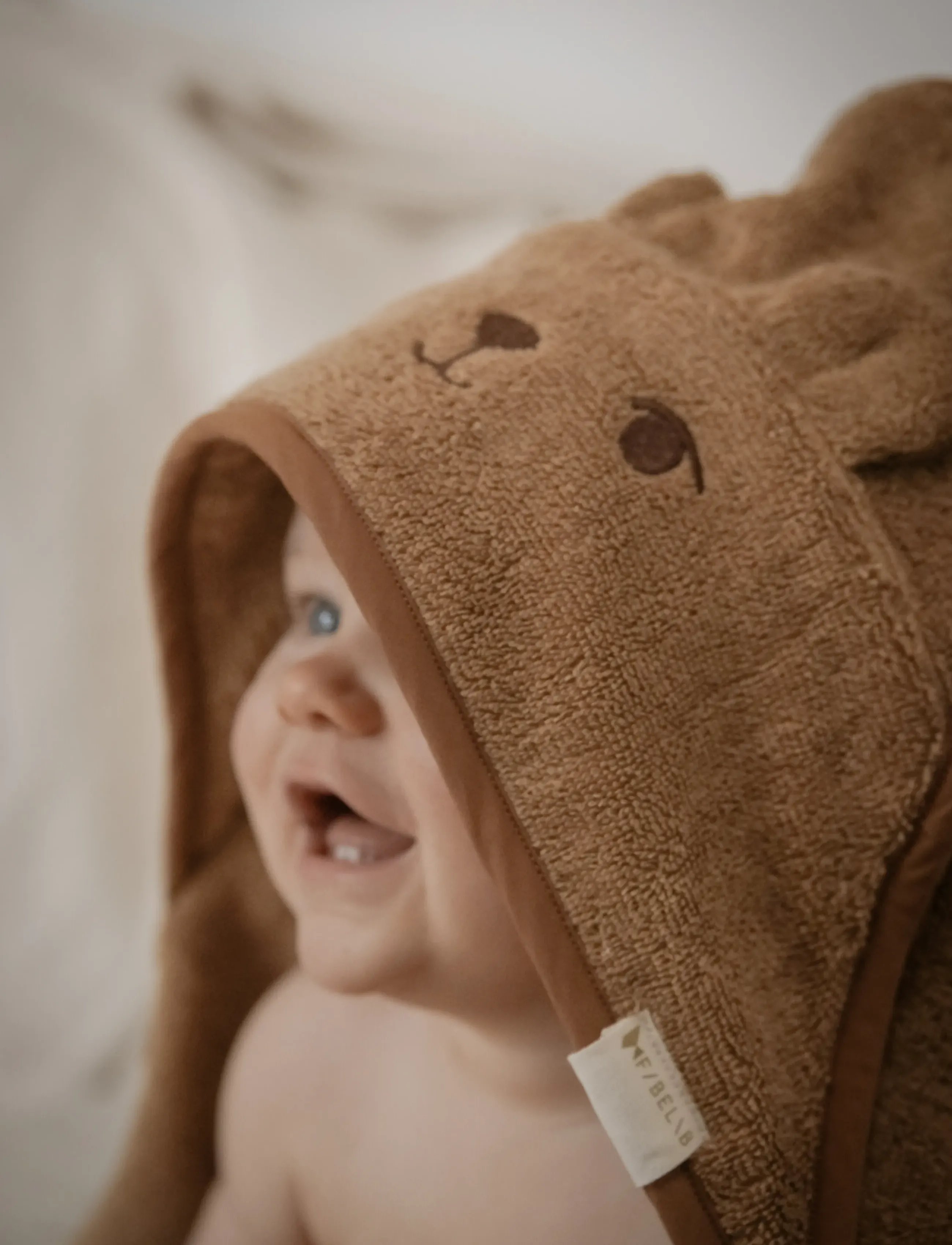 Fabelab Towel - Bear, One Size, Brown, Bath Time > Towels, Børn
