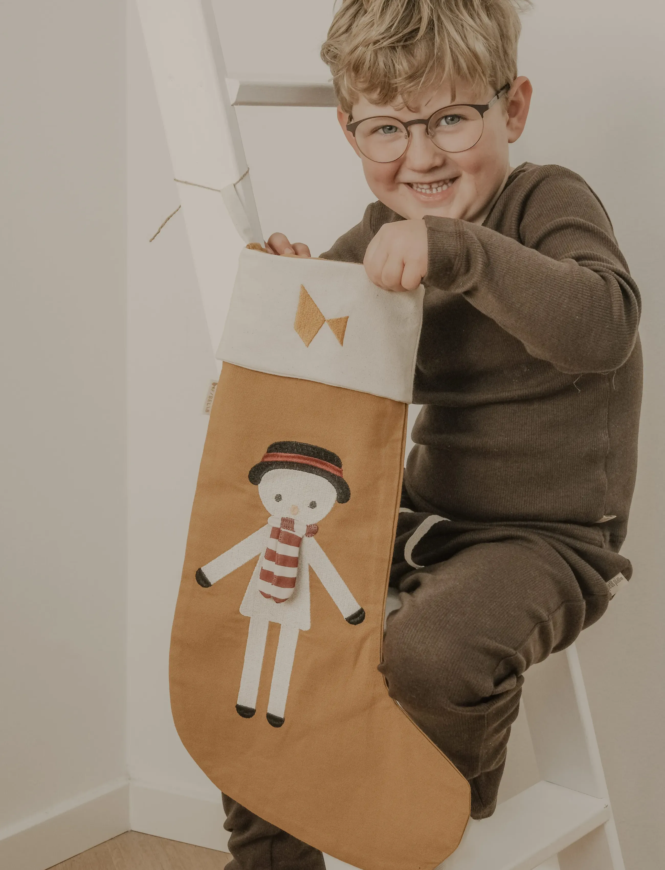 Fabelab - Christmas Stocking - Wood Thrush Snowman - vægdekorationer - wood thrush - 0
