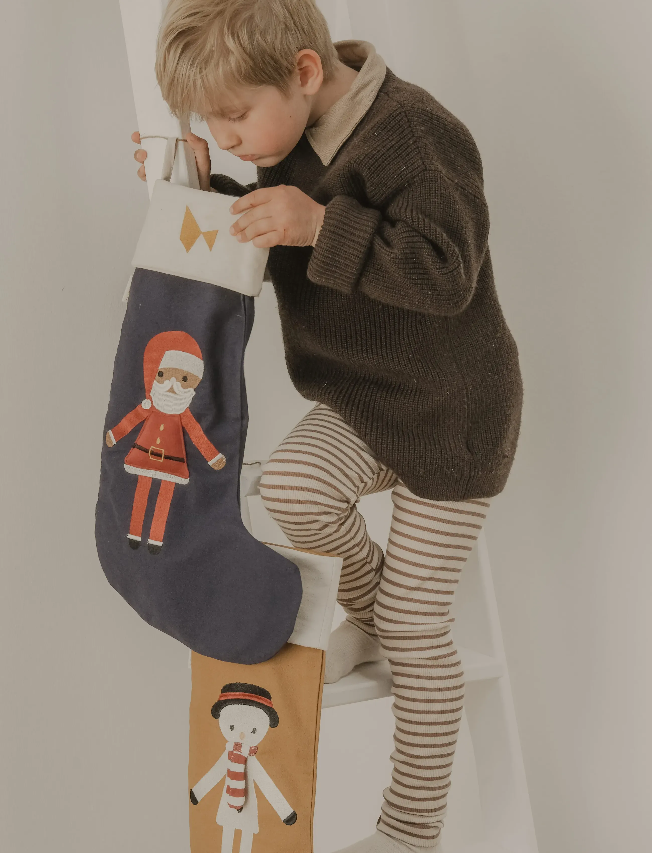 Fabelab - Christmas Stocking - Wood Thrush Snowman - vægdekorationer - wood thrush - 3