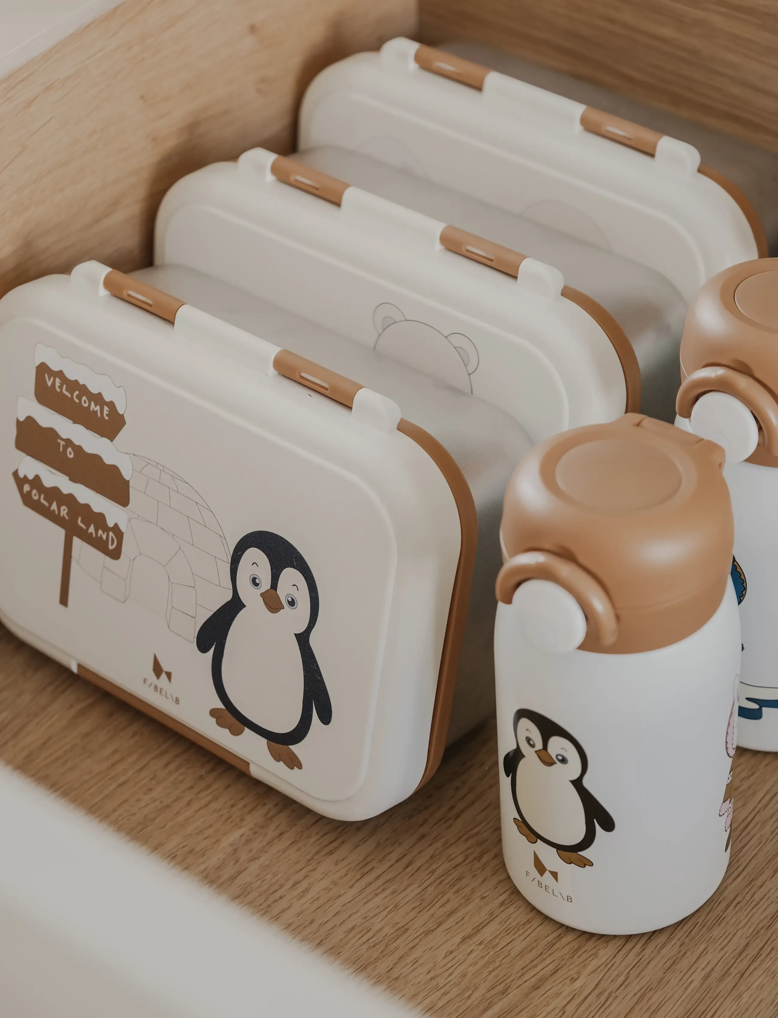 Fabelab Water Bottle Small Penguin, Kinder, Kinder Pinguin Trinkflasche, Weiß, Gr.ONE SIZE