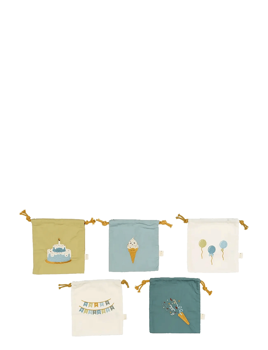 Fabelab - Gift Bags 5-pack - Blue Mix - kandekotid ja väikesed kotid - slate - 0