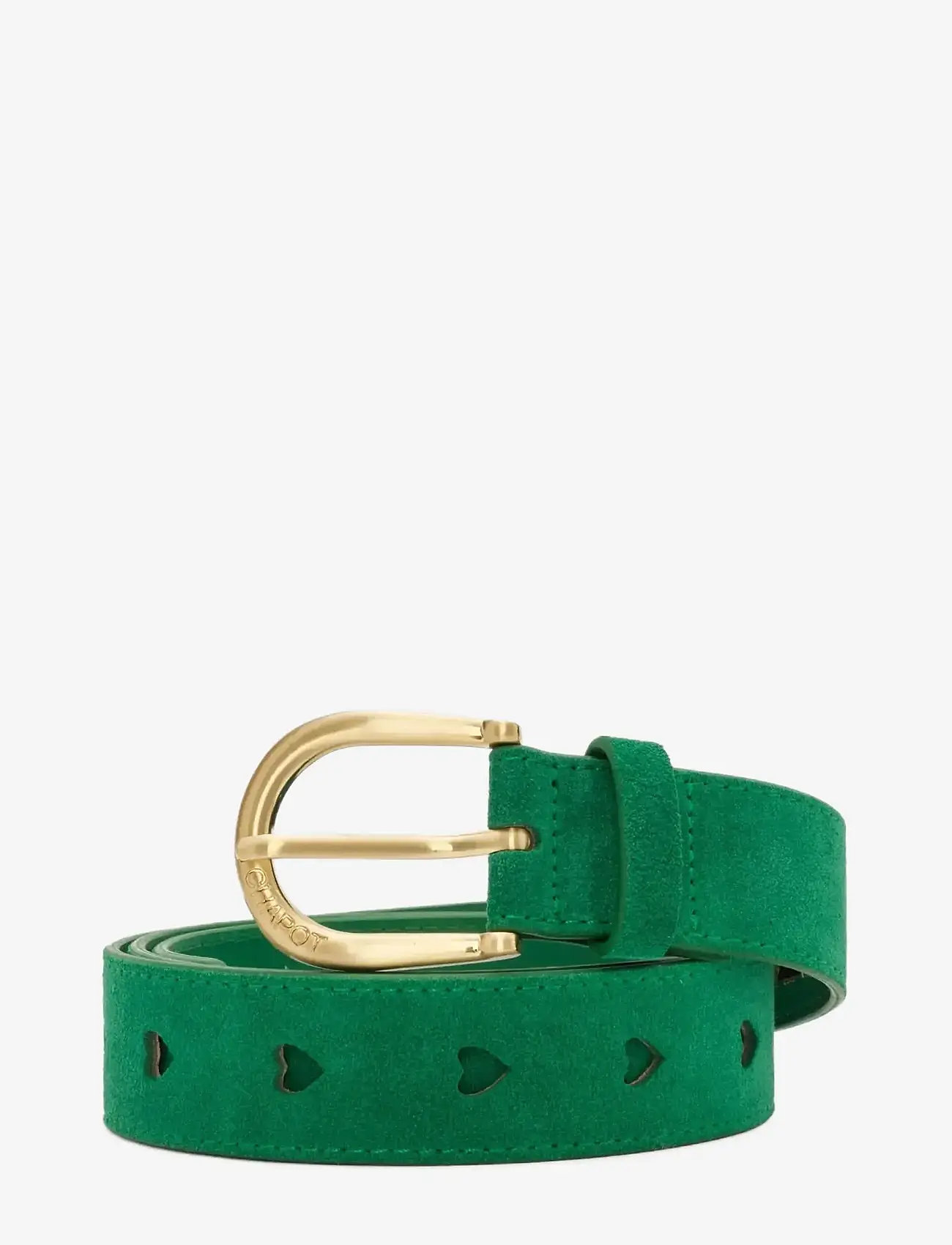 Fabienne Chapot - Cut it Out Heart Belt Suede - læderbælter - evergreen - 0