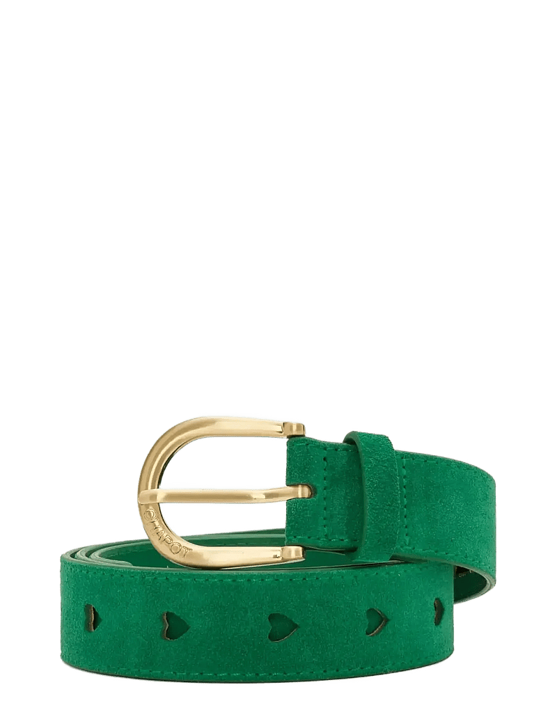 Fabienne Chapot - Cut it Out Heart Belt Suede - læderbælter - evergreen - 0