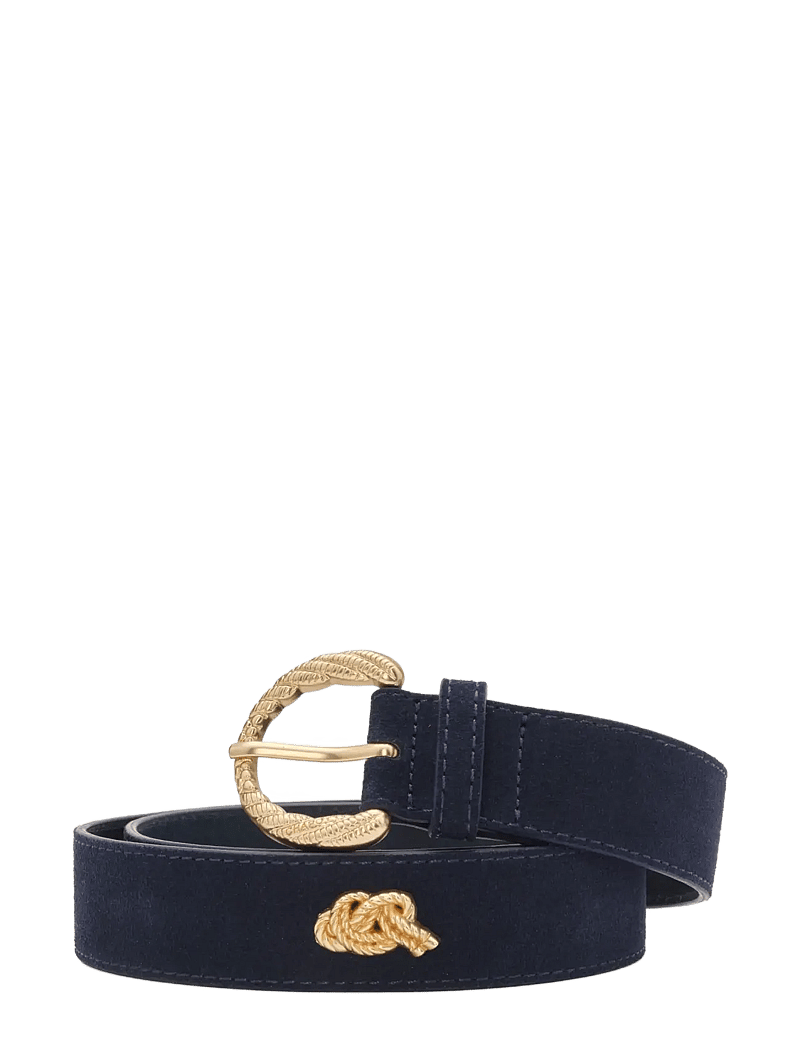 Fabienne Chapot - Studded Marina Belt - læderbælter - maritime blue - 0