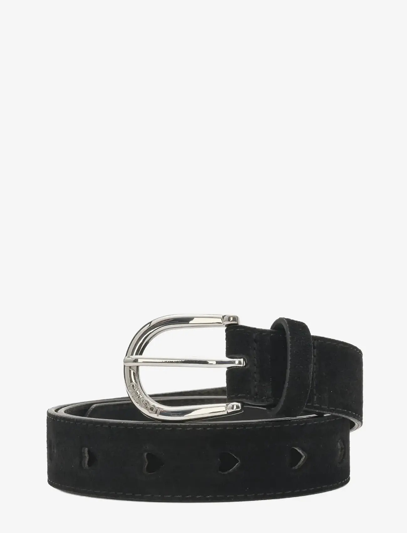 Fabienne Chapot - Cut it Out Heart Belt Suede - læderbælter - black - 0