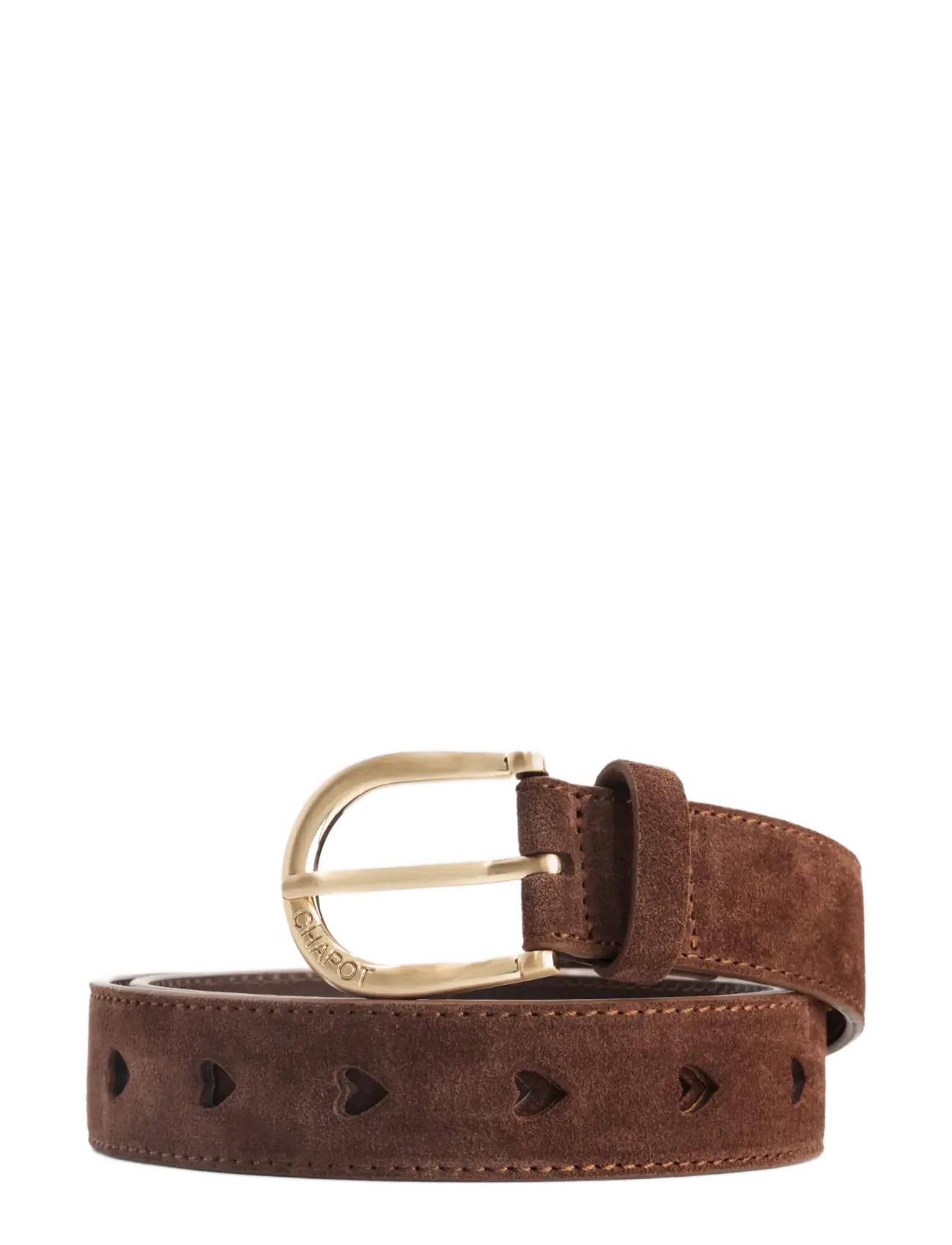Fabienne Chapot Cut It Out Heart Belt Suede - Aksessuaarid - CHOCOLATE BROWN / brown