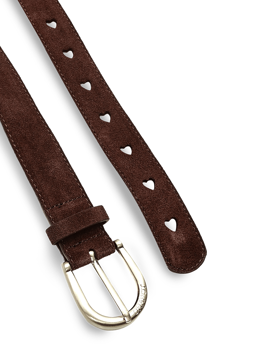 Fabienne Chapot - Cut It Out Heart Belt Suede - läderskärp - chocolate brown - 1