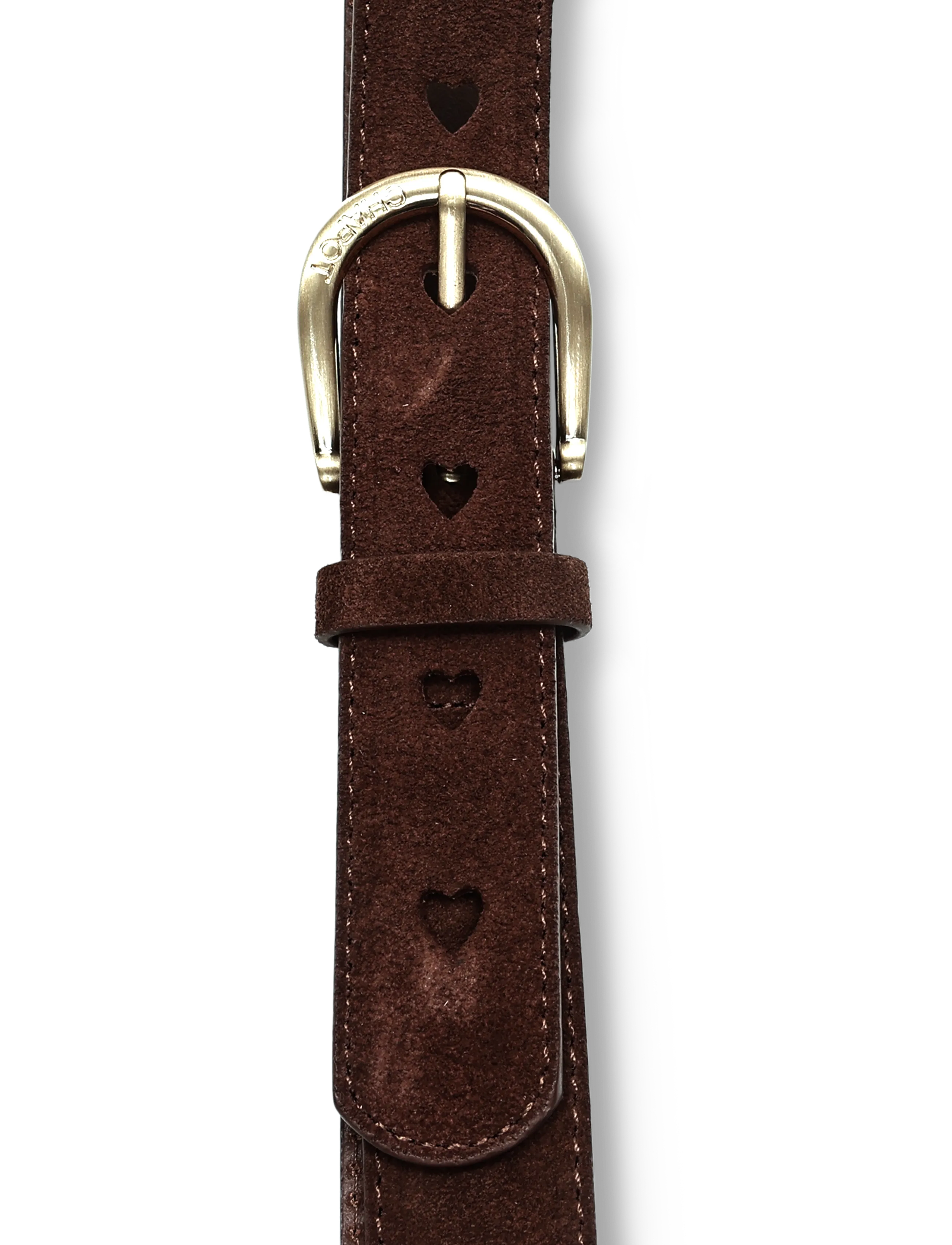 Fabienne Chapot - Cut It Out Heart Belt Suede - läderskärp - chocolate brown - 2