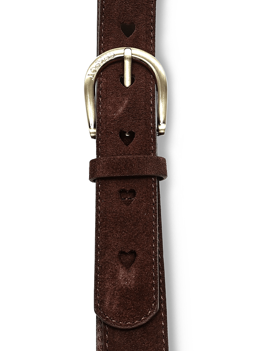 Fabienne Chapot - Cut It Out Heart Belt Suede - läderskärp - chocolate brown - 2