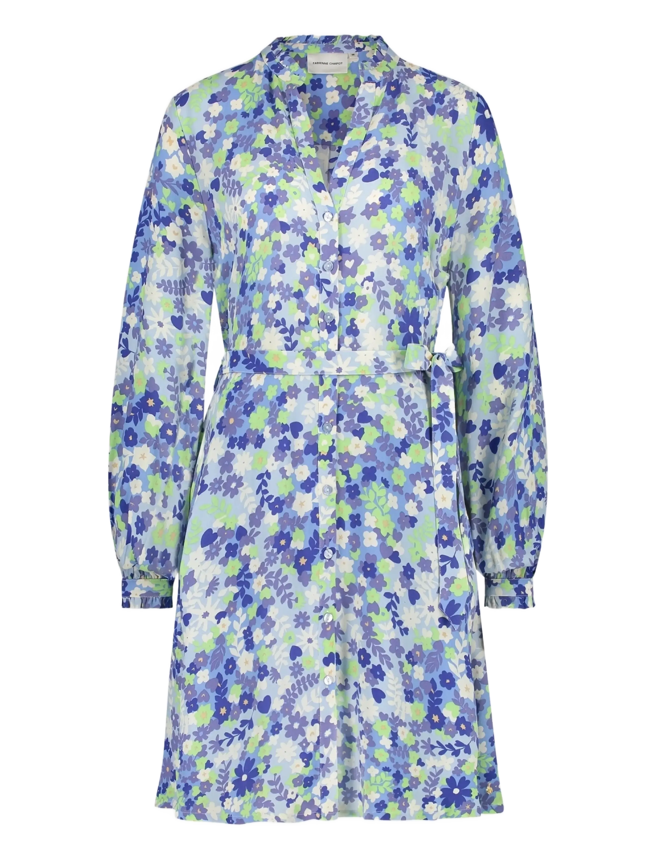 Fabienne Chapot Dorien Frill Dress - Fabienne Chapot - RIAD BLUE/ACAPULCO G / blue