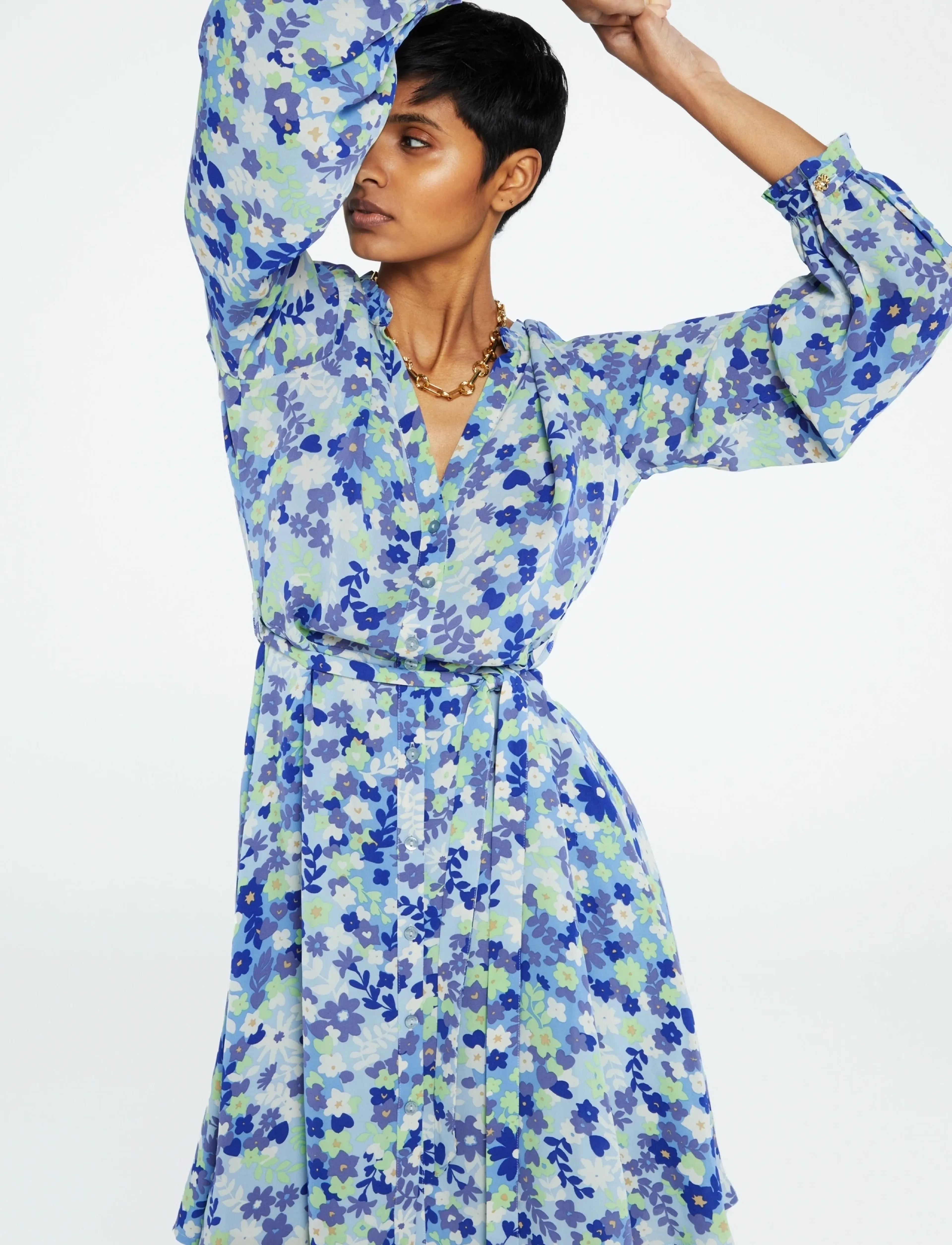 Fabienne Chapot - Dorien Frill Dress - hemdkleider - riad blue/acapulco g - 1