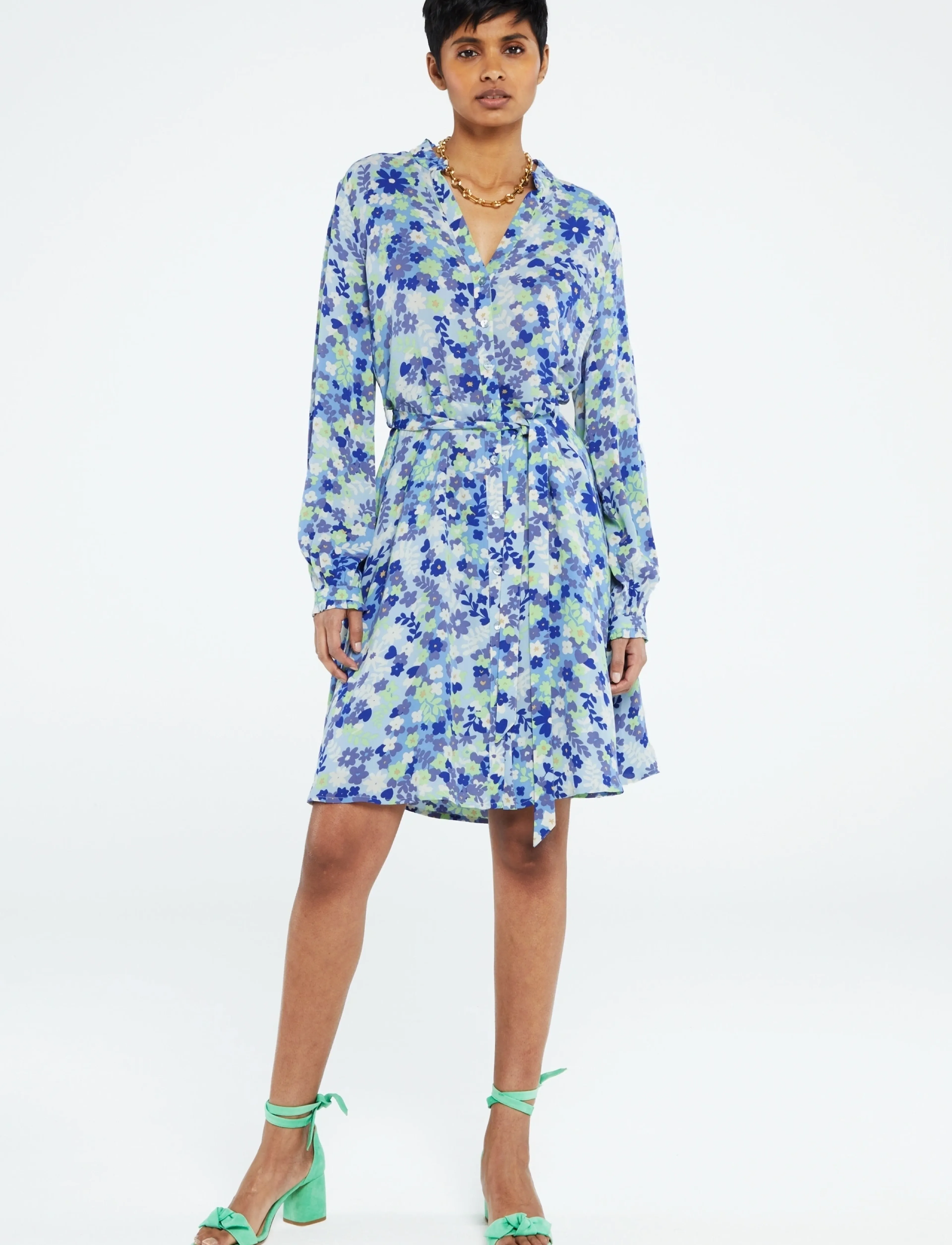 Fabienne Chapot - Dorien Frill Dress - hemdkleider - riad blue/acapulco g - 2