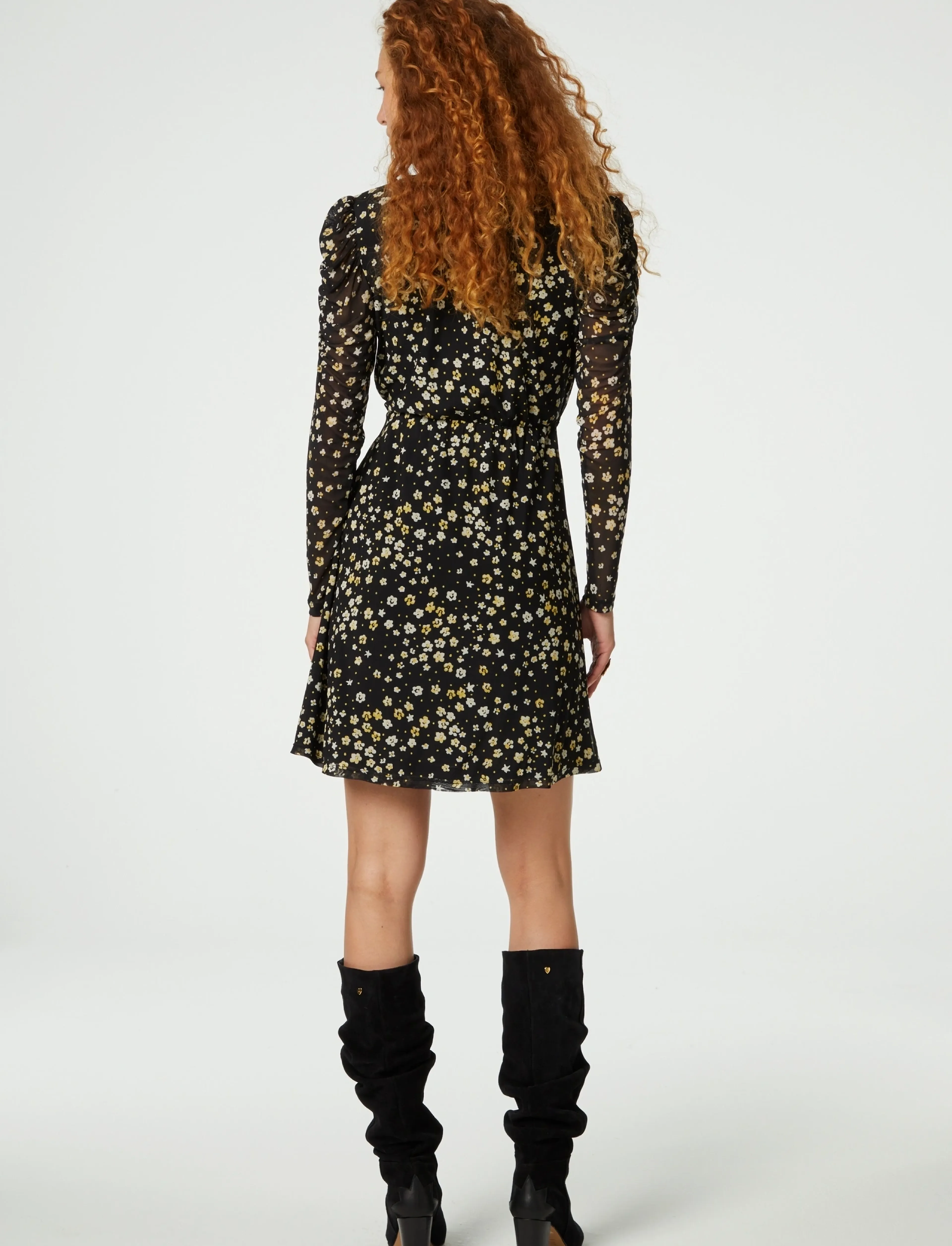 Fabienne Chapot - Flake Dress - lyhyet mekot - black/dijon yellow - 4