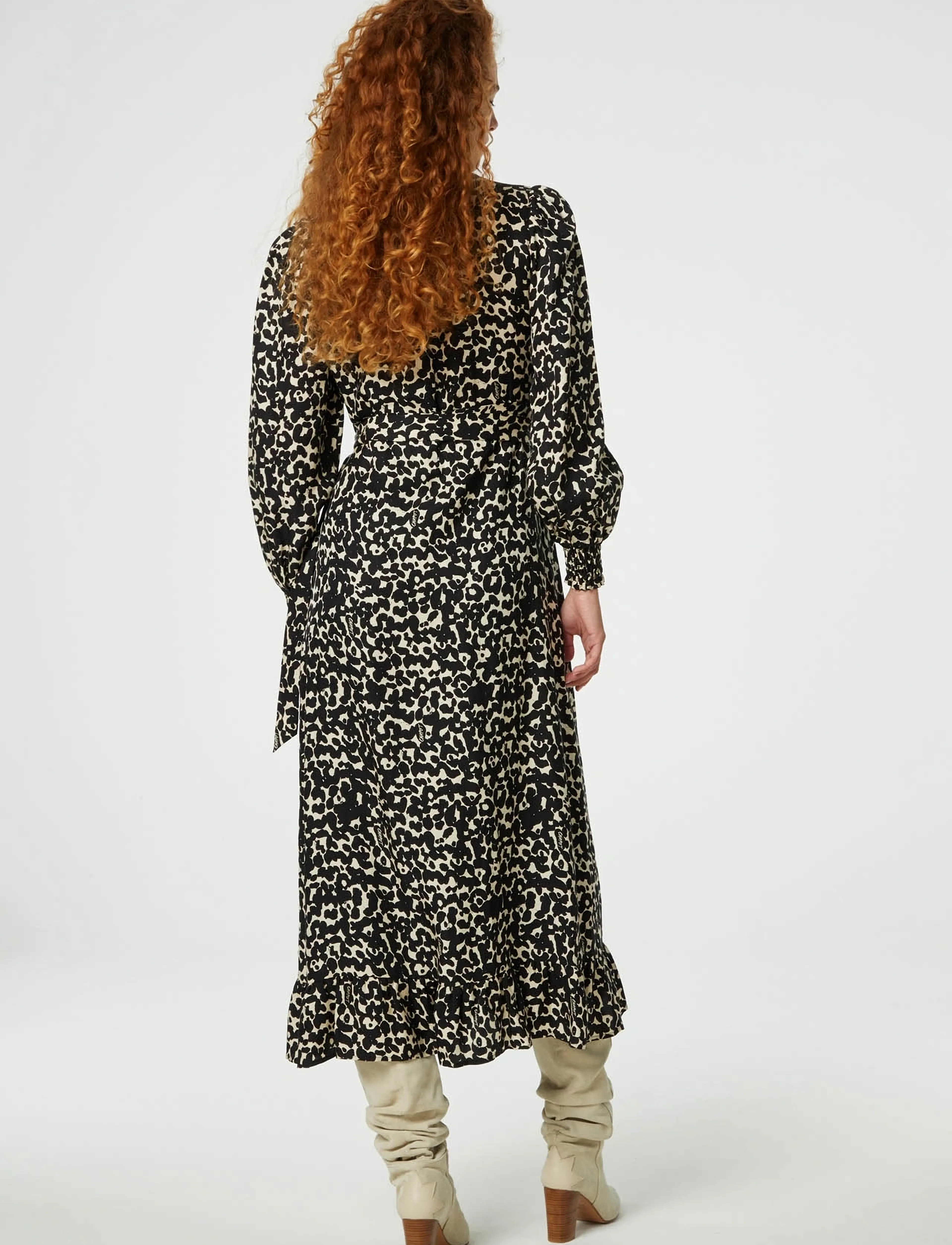 Fabienne Chapot - Bella Dress - slå-om-kjoler - black/oat melange - 4