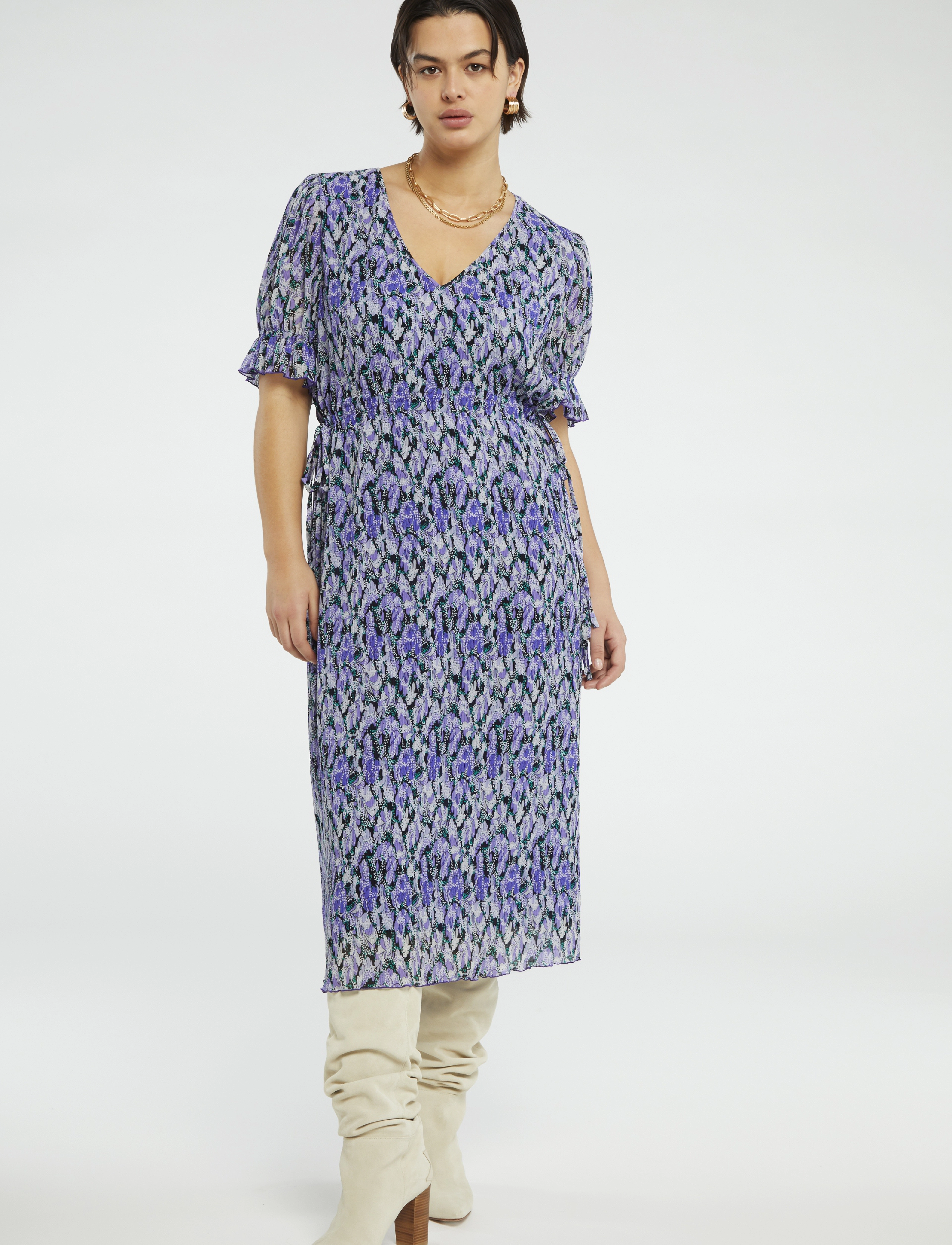 Fabienne Chapot Pauline Dress - Tøj - POPPY PURPLE/CREAM W / purple