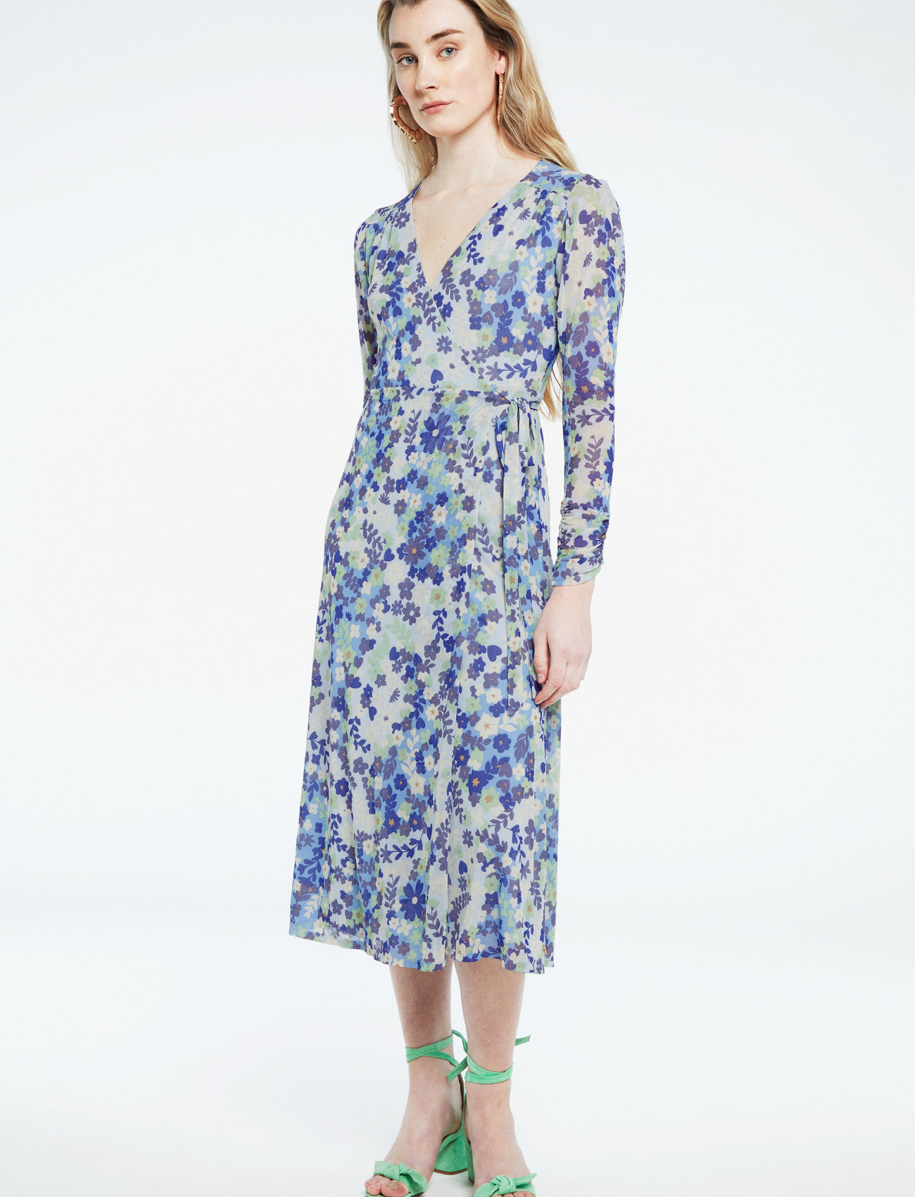 Fabienne Chapot - Natalie dress - slå-om-kjoler - riad blue/holy guaca - 0