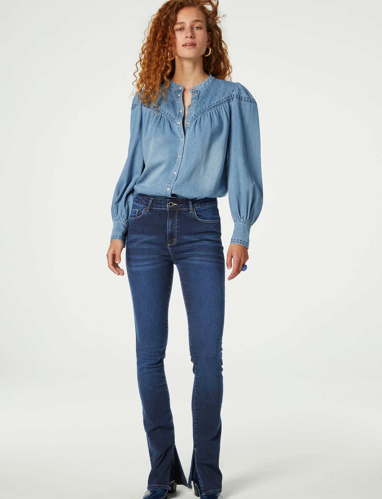 Fabienne Chapot - Baker Blouse - light medium wash - 2