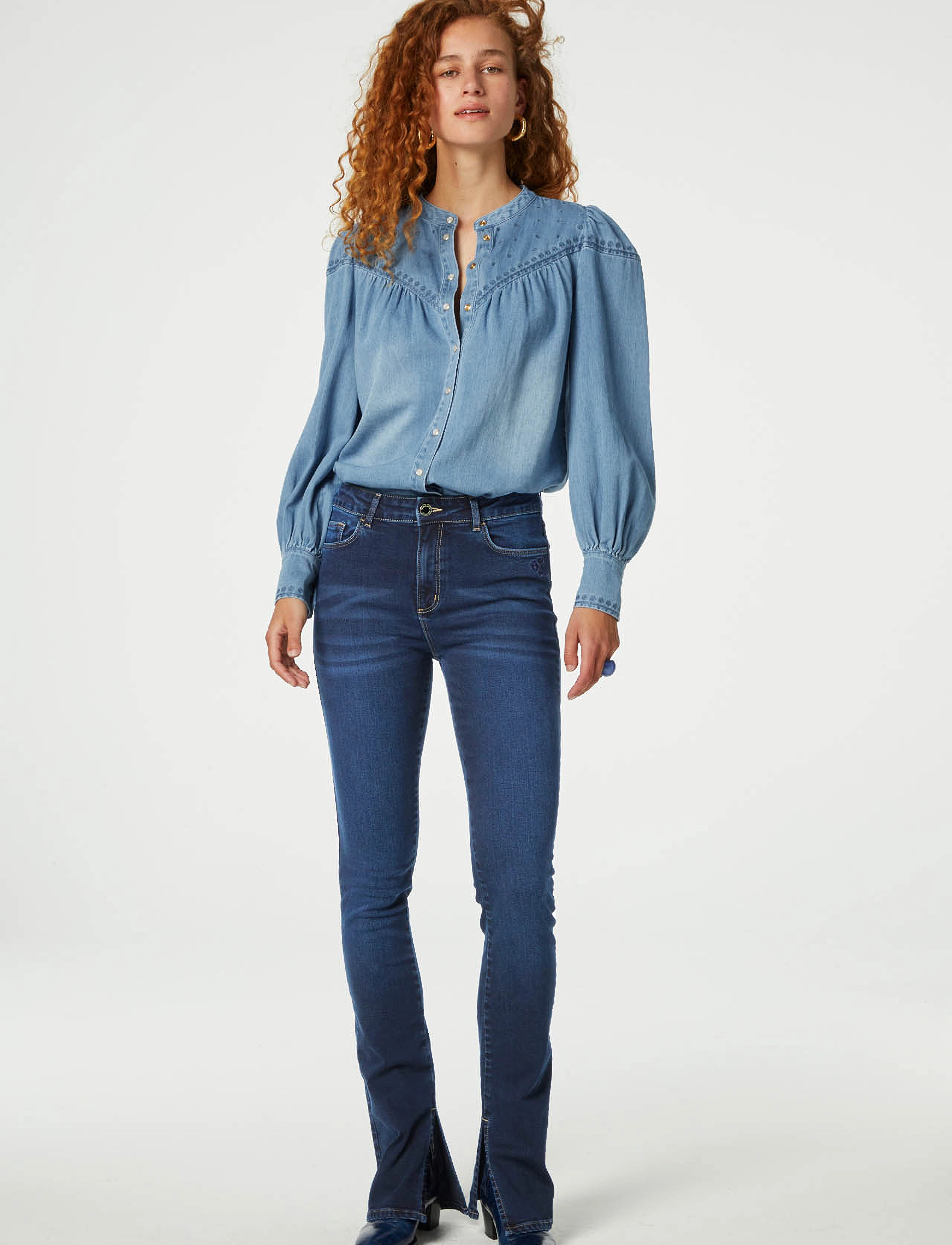 Fabienne Chapot - Baker Blouse - light medium wash - 2
