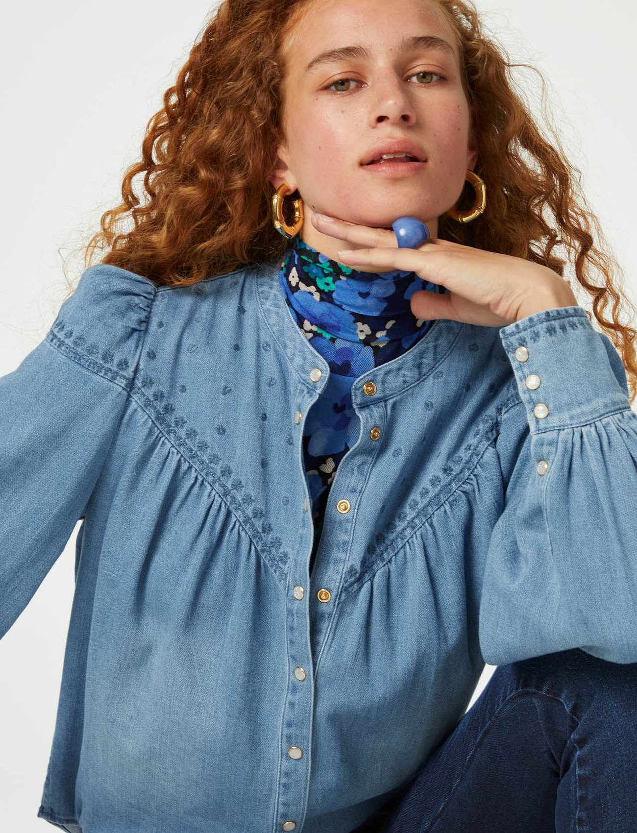 Fabienne Chapot - Baker Blouse - light medium wash - 4