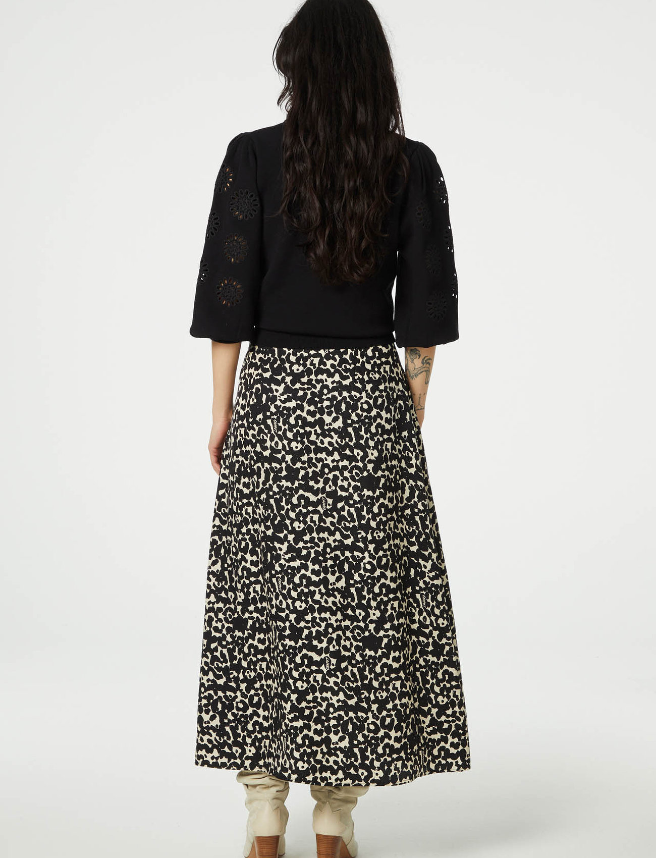 Fabienne Chapot - Lydia Skirt - maxi nederdele - black/oat melange - 2