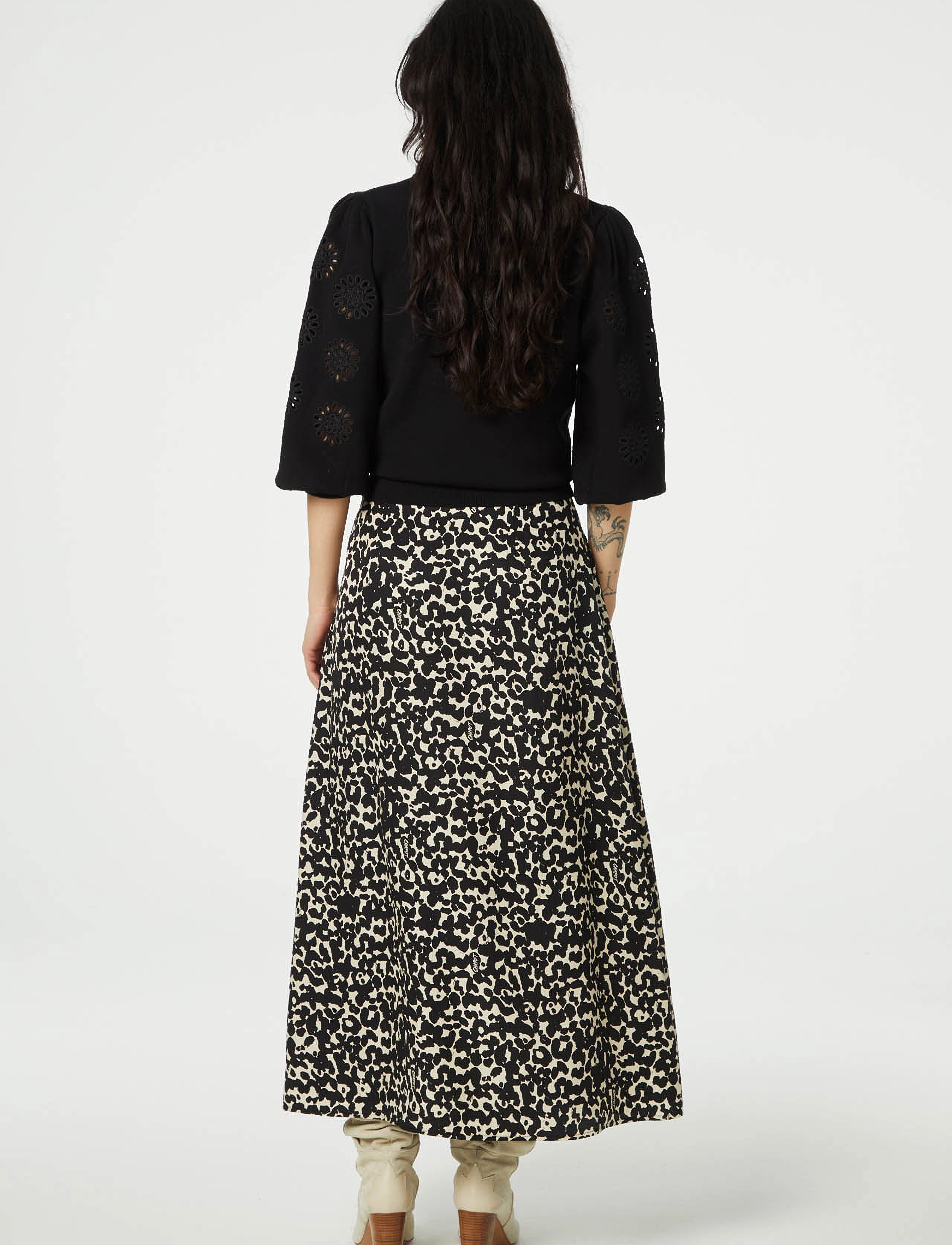 Fabienne Chapot - Lydia Skirt - maxi nederdele - black/oat melange - 2