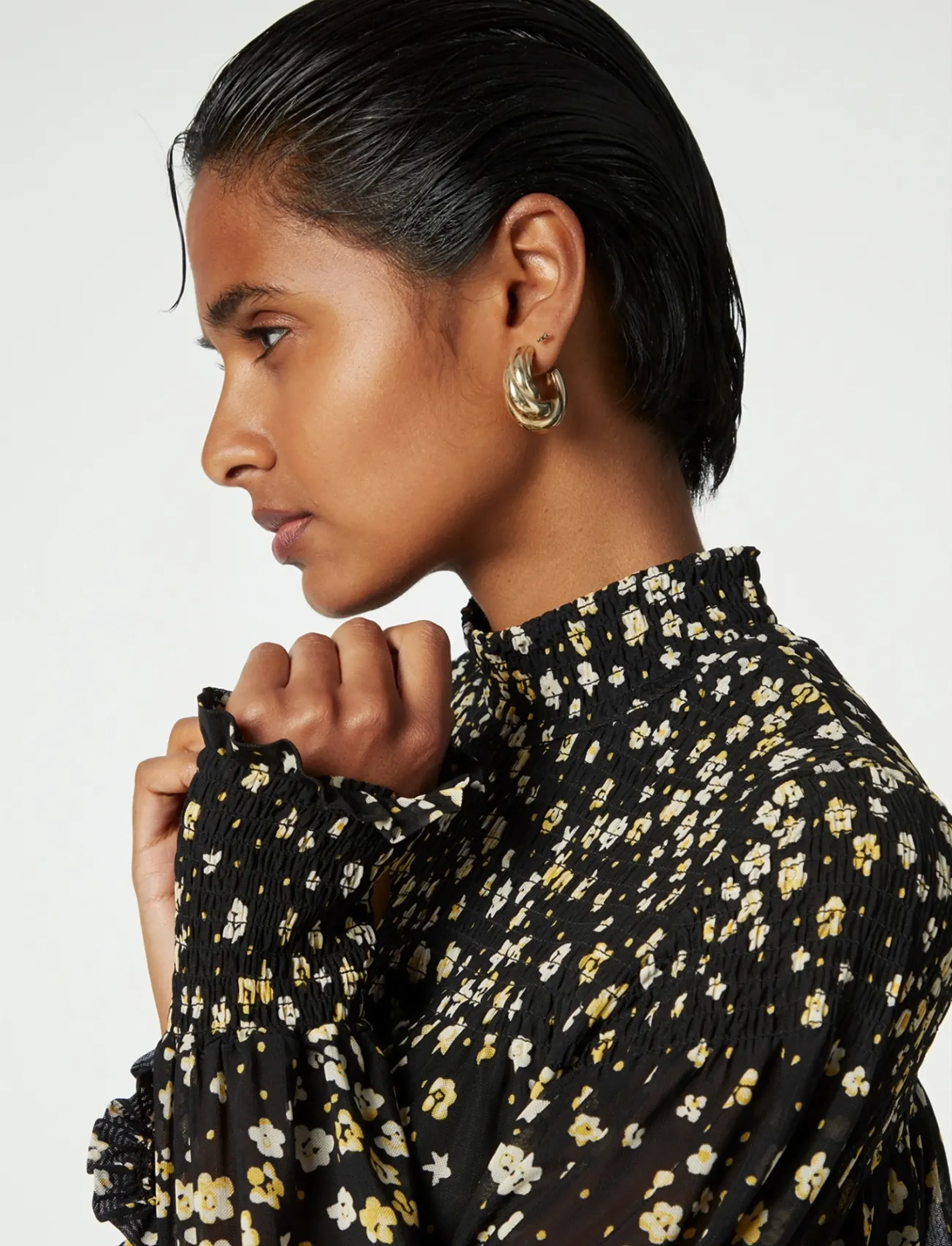 Fabienne Chapot - Mila Top - langærmede bluser - black/dijon yellow - 3