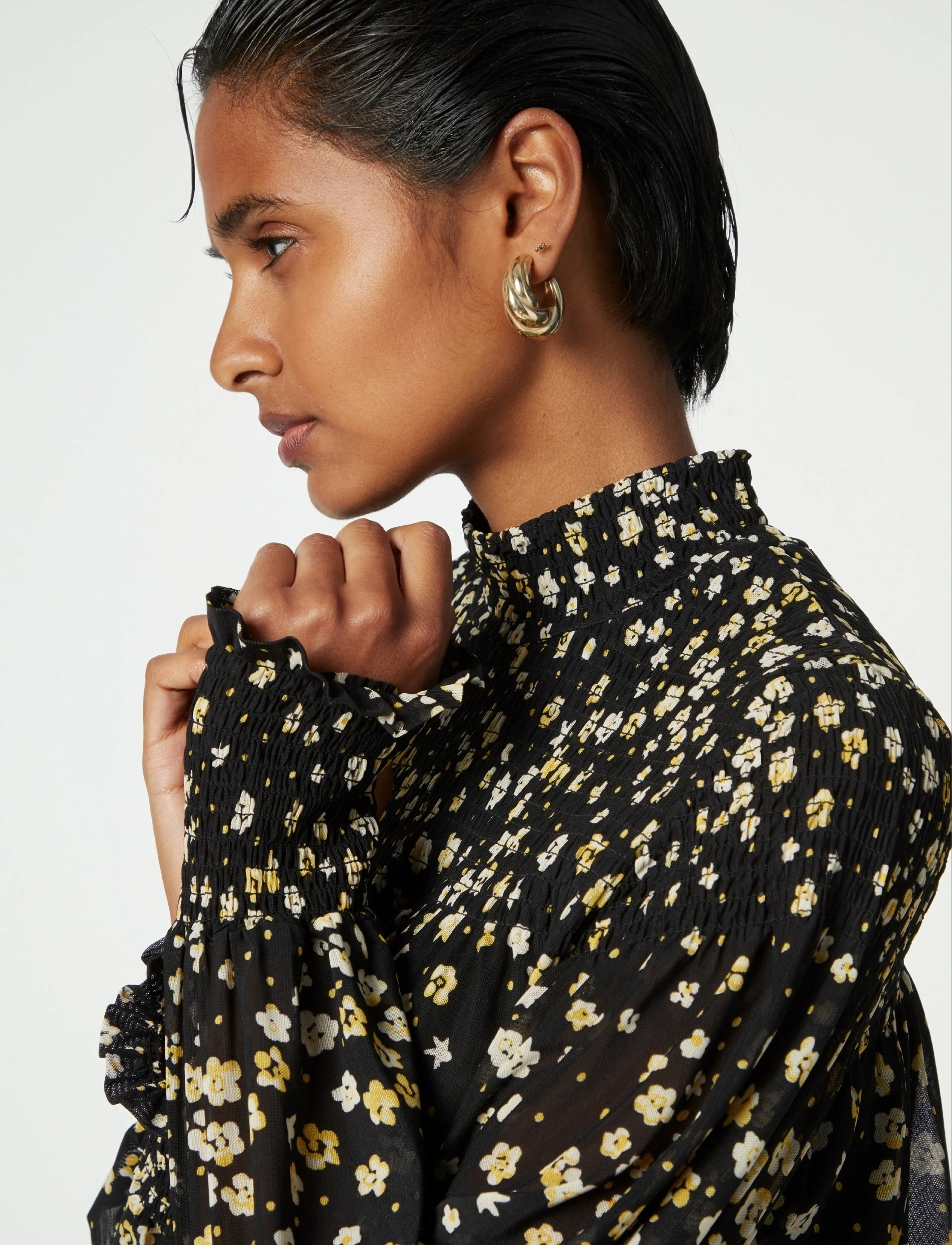 Fabienne Chapot - Mila Top - langærmede bluser - black/dijon yellow - 5
