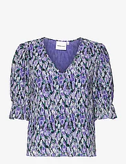 Fabienne Chapot - Jade Top - long-sleeved tops - poppy purple/cream w - 0