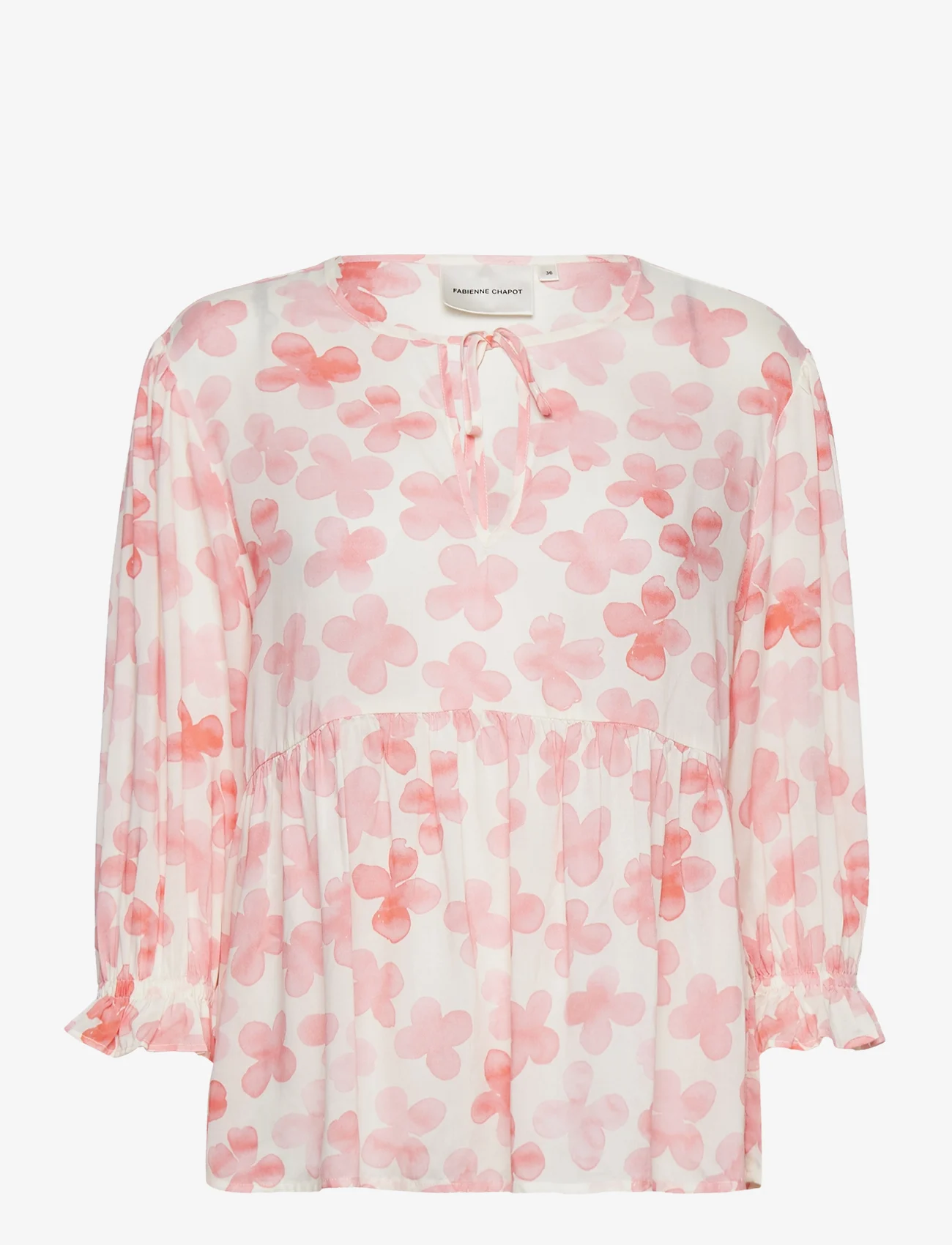 Fabienne Chapot - Misha Top - long-sleeved blouses - cream white/pink gra - 0