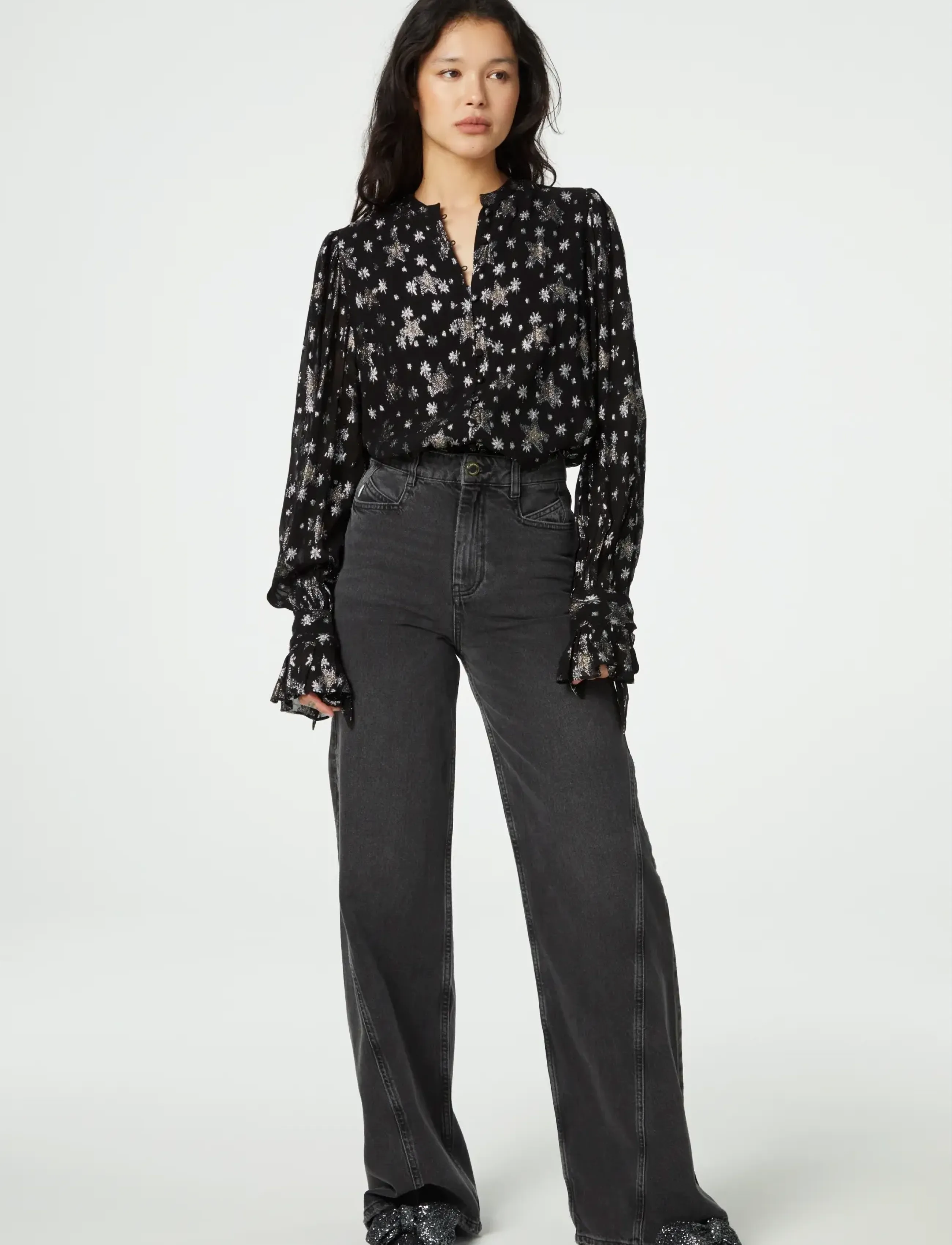 Fabienne Chapot - Kylie Blouse - langærmede bluser - black/silver - 3