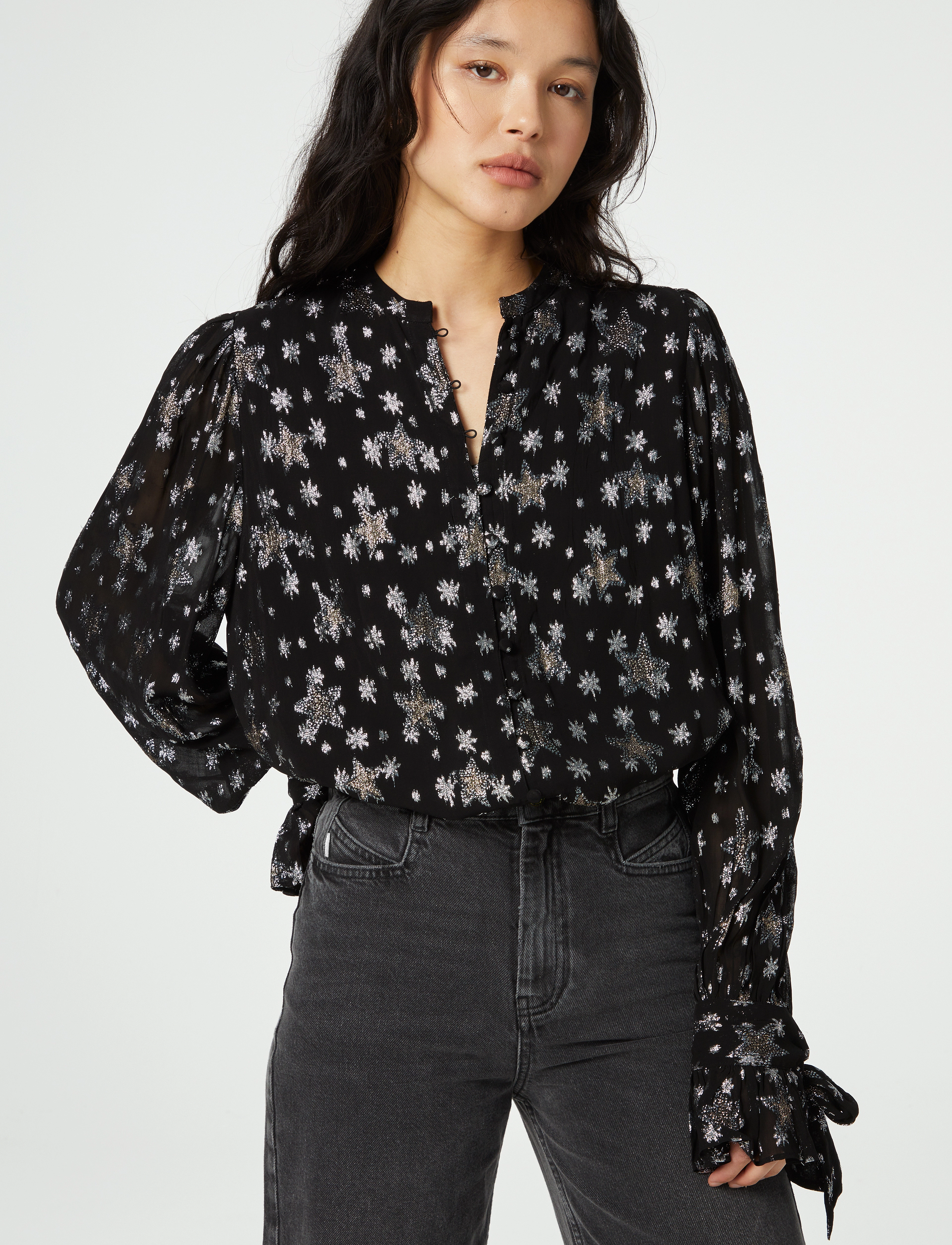 Fabienne Chapot - Kylie Blouse - langærmede bluser - black/silver - 5